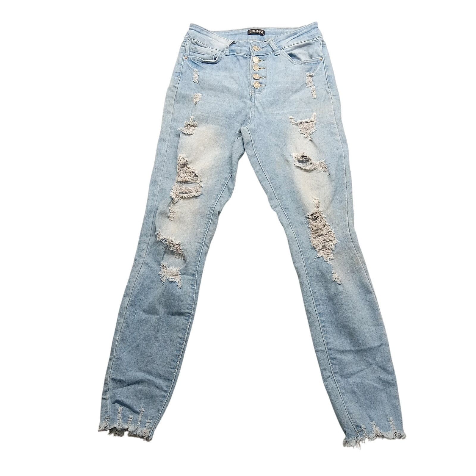 & Other Stories Elite Jeans 28 X 27 Women's Destressed High Rise Light Wash Size 28" / US 6 / IT 42 - 1 Thumbnail