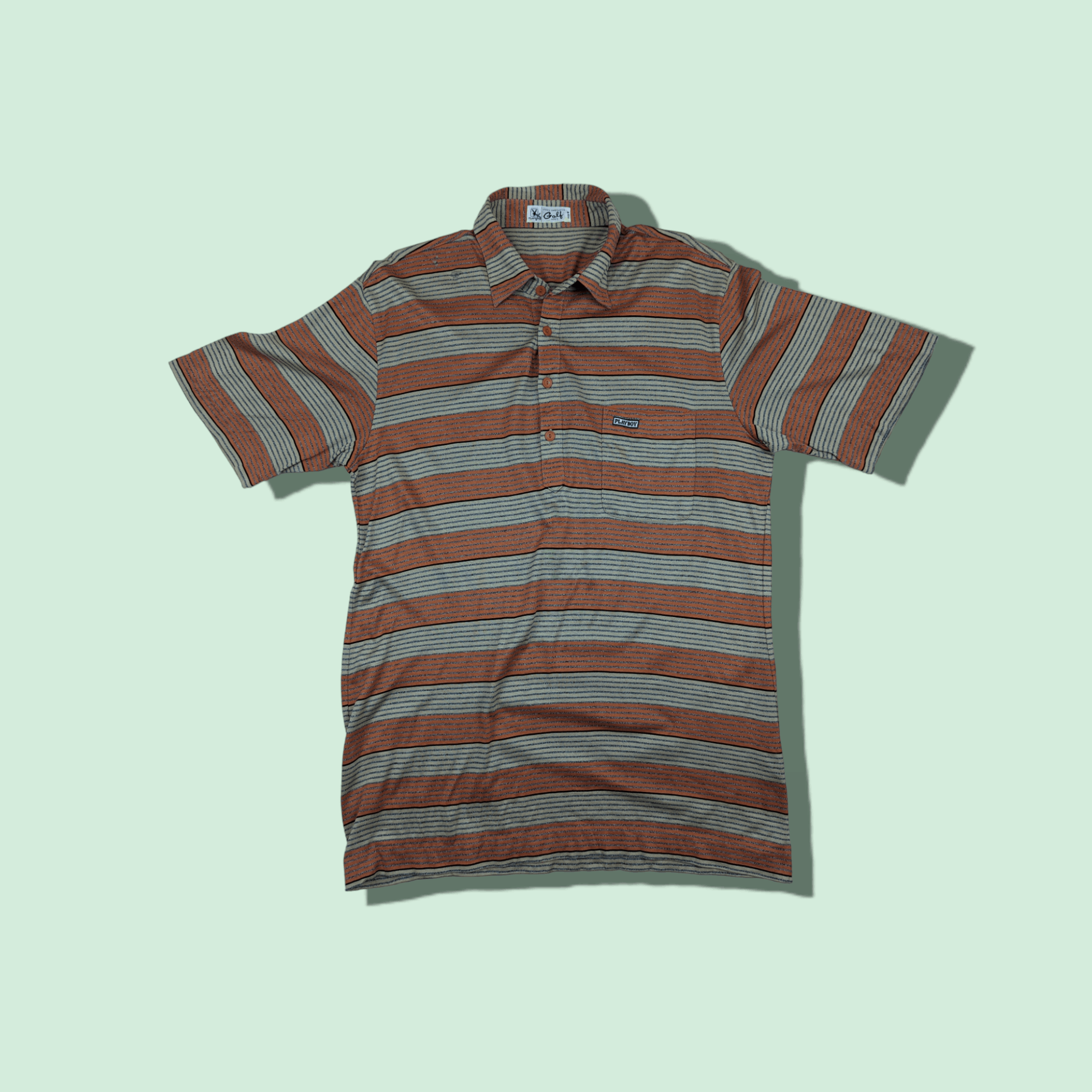 Playboy × Vintage Vintage 80's PLAYBOY Golf Striped Polo Shirt Size US M / EU 48-50 / 2 - 1 Thumbnail
