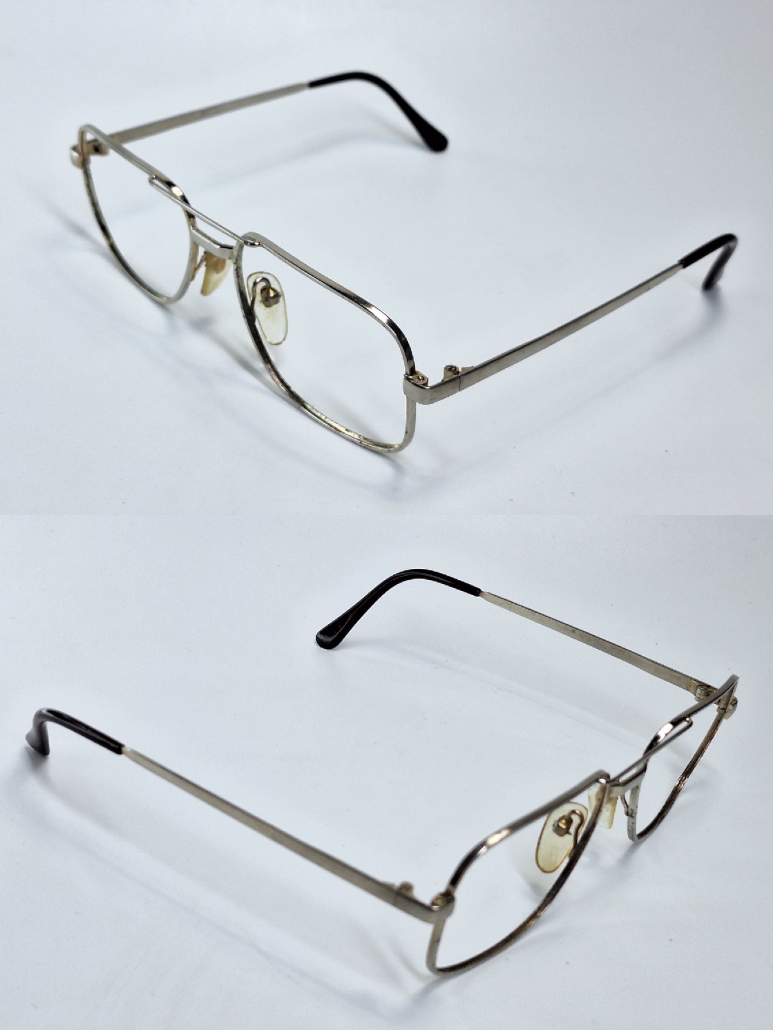 Other 80s Japan Vintage Double Bridge Metal Eyeglass Frame Y2K Size ONE SIZE - 7 Thumbnail