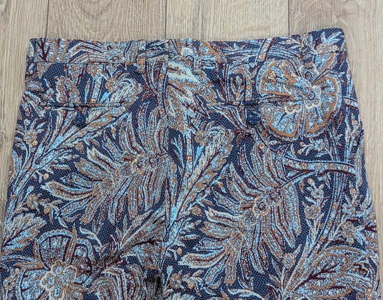 Etro ETRO Floral Print Trousers Navy/Brown 50 US 34 Size US 34 / EU 50 - 5 Thumbnail