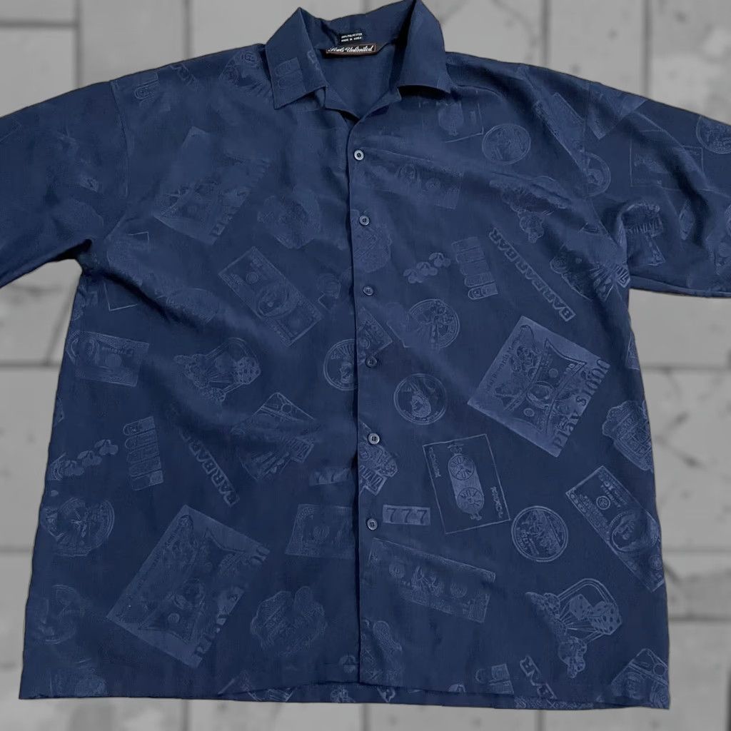 Vintage VINTAGE Seals Unlimited Hawaiian Style shirt Mens 2XL Blue Polyester Casino Print Short Sleeve Button-Up Size US XXL / EU 58 / 5 - 1 Thumbnail
