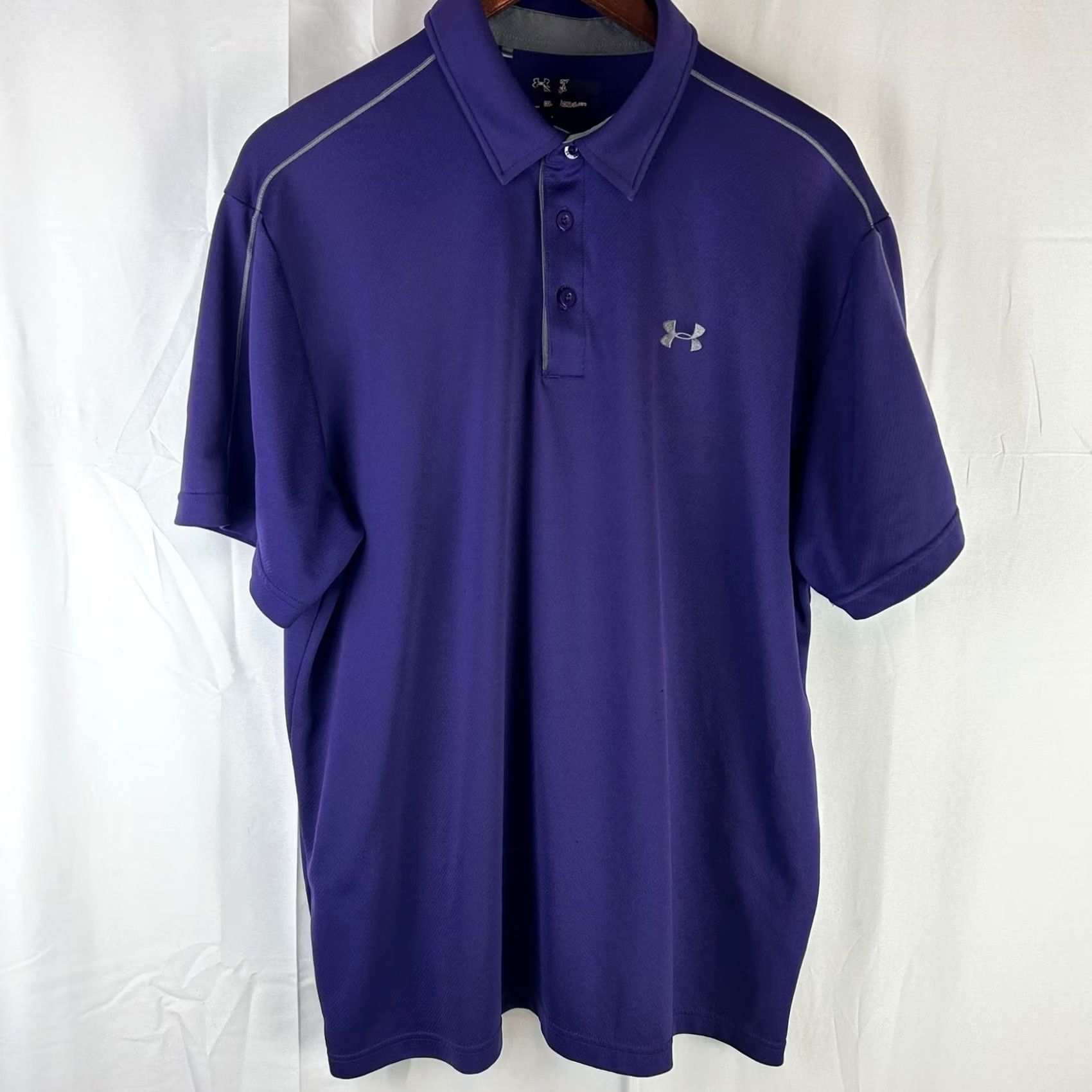 Under Armour Under Armour Polo Shirt Mens XXL Purple HeatGear Short Sleeve Athletic 1249072 Size US XXL / EU 58 / 5 - 2 Thumbnail