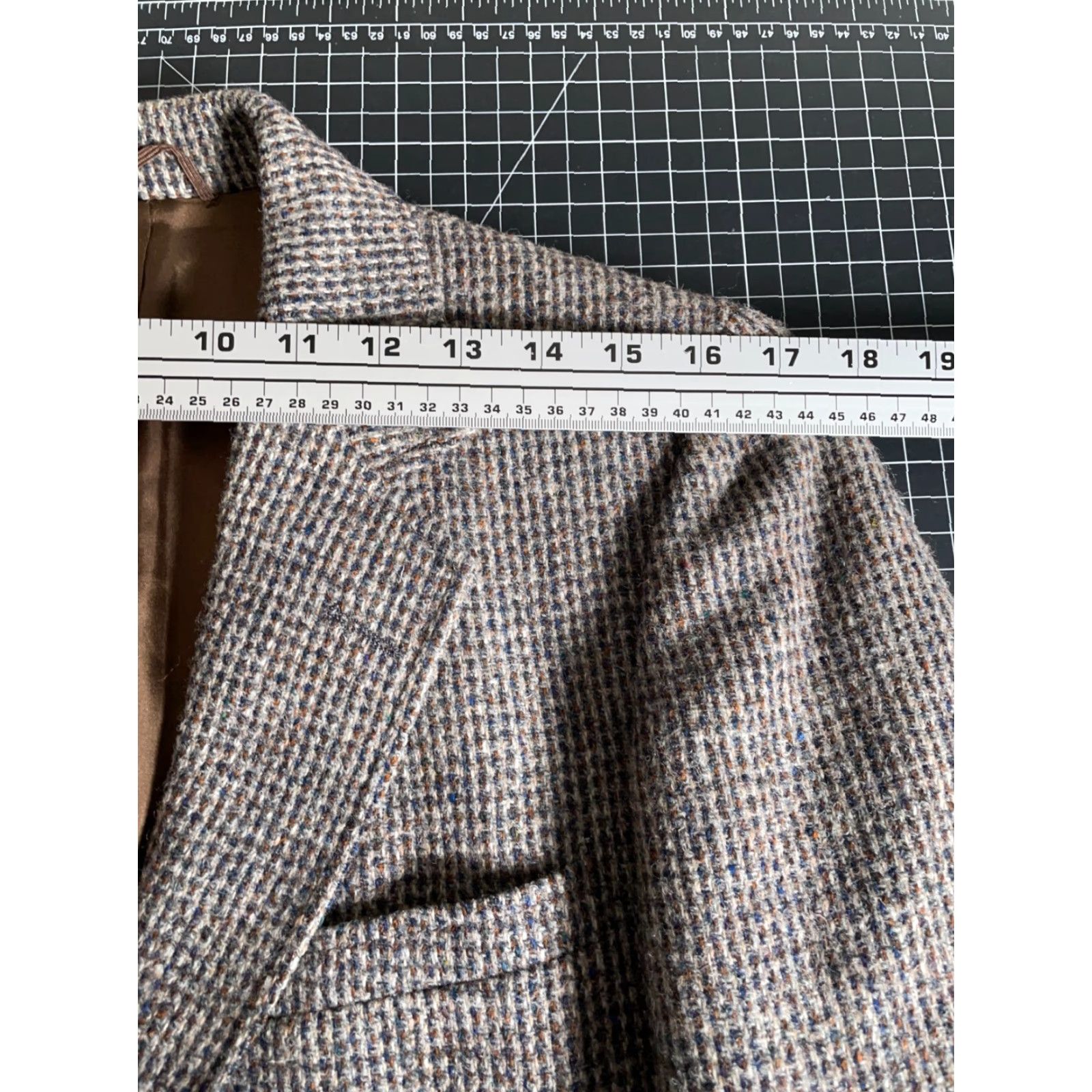 Harris Tweed Harris Tweed Blazer Men’s 38 Regular Gray Brown Wool Jacket Scottish VTG 70s Size 38R - 7 Thumbnail