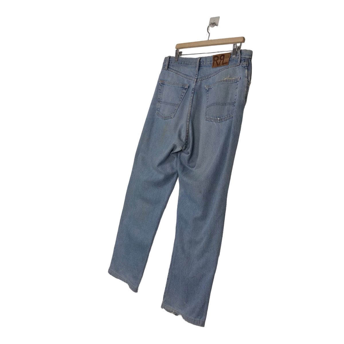 RRL Ralph Lauren 🔥VINTAGE SELVEDGES DENIM JEANS DOUBLE RL RRL DISTRESSED Size US 36 / EU 52 - 9 Thumbnail