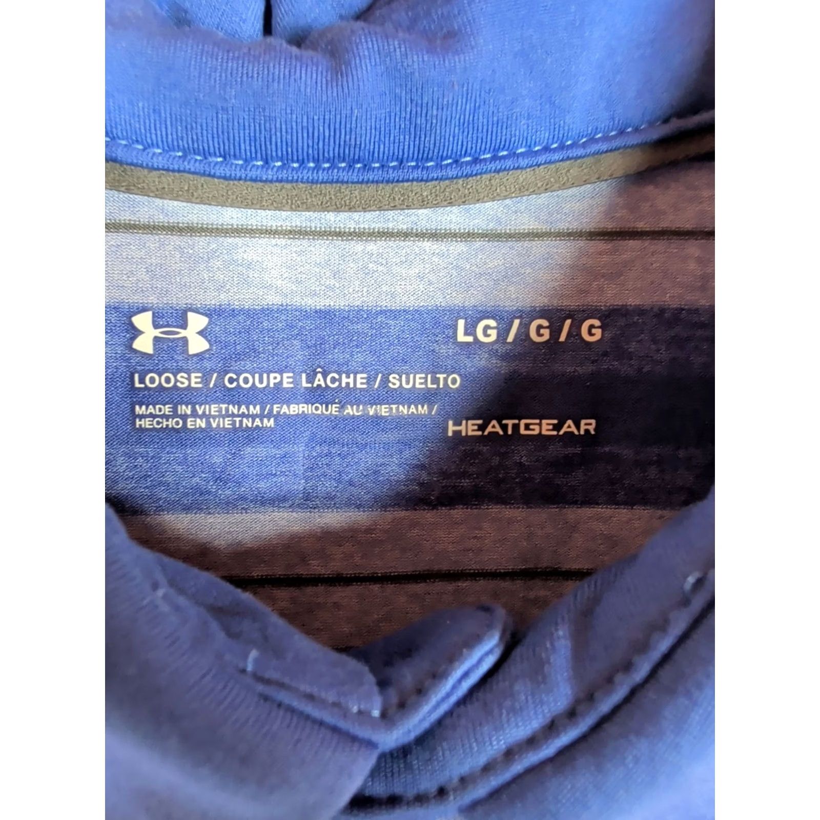 Under Armour Under Armour Polo Shirt Mens Large Purple Striped Short Sleeve Golf Heat Gear Size US L / EU 52-54 / 3 - 5 Thumbnail