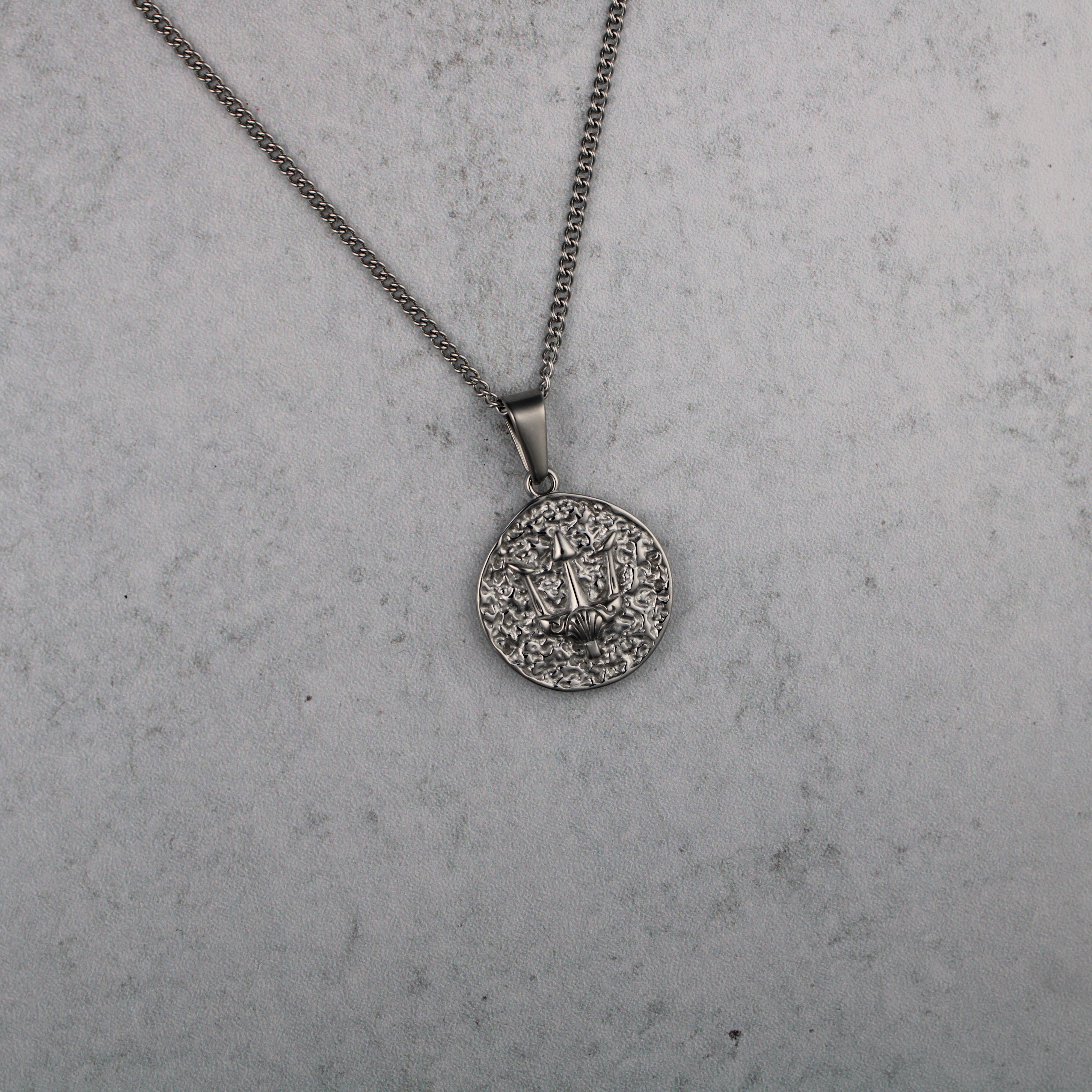 Jewelry Silver Trident Pendant Chain Necklace Size ONE SIZE - 4 Thumbnail