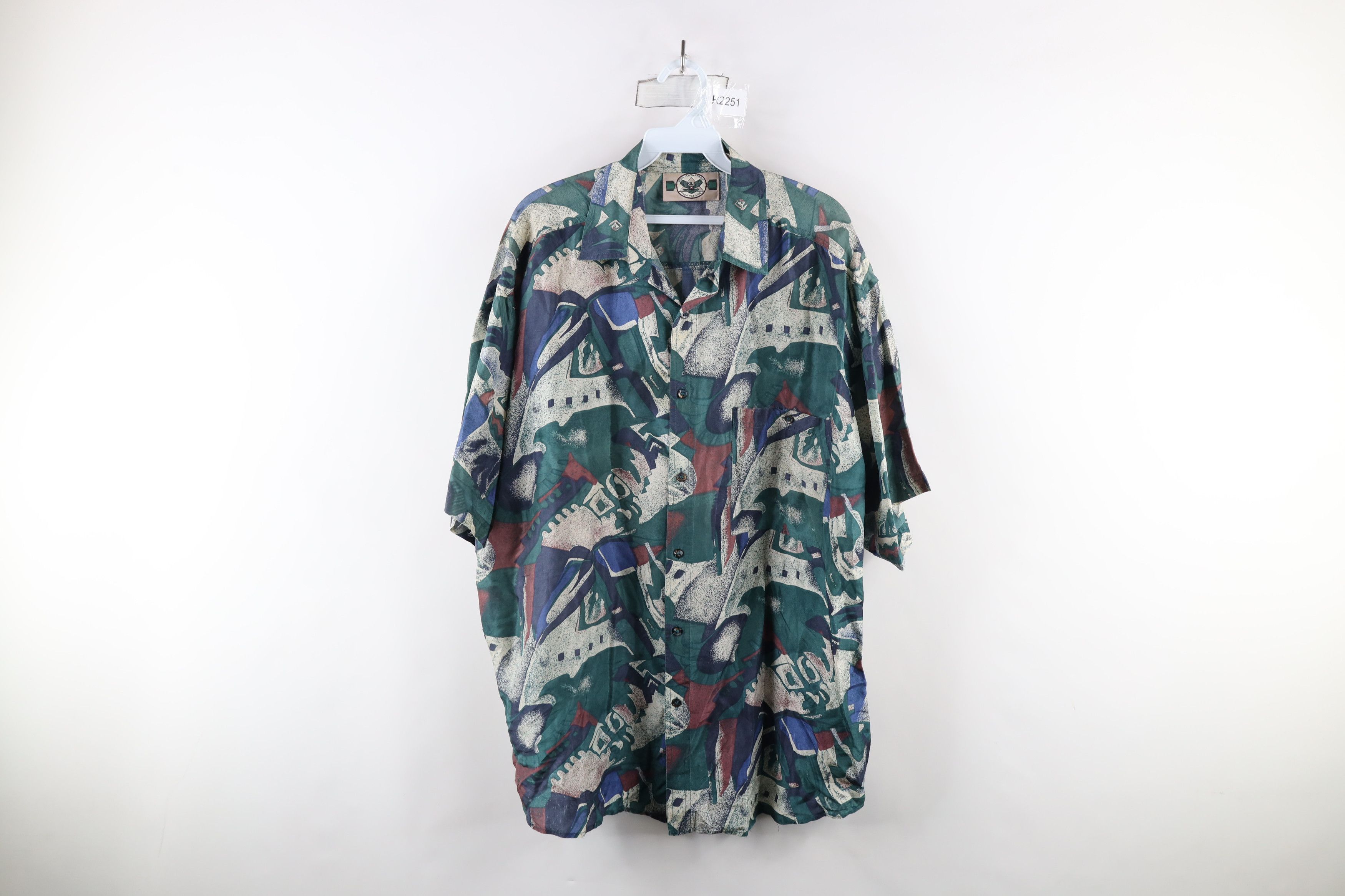 Vintage Vintage 90s Streetwear Baggy Fit Short Sleeve Button Shirt Size US L / EU 52-54 / 3 - 1 Thumbnail