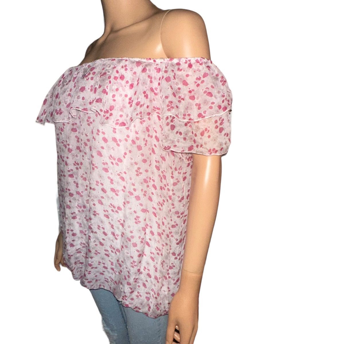 Other Elena Baldi splatter print ruffled collar silk top Size M / US 6-8 / IT 42-44 - 4 Thumbnail