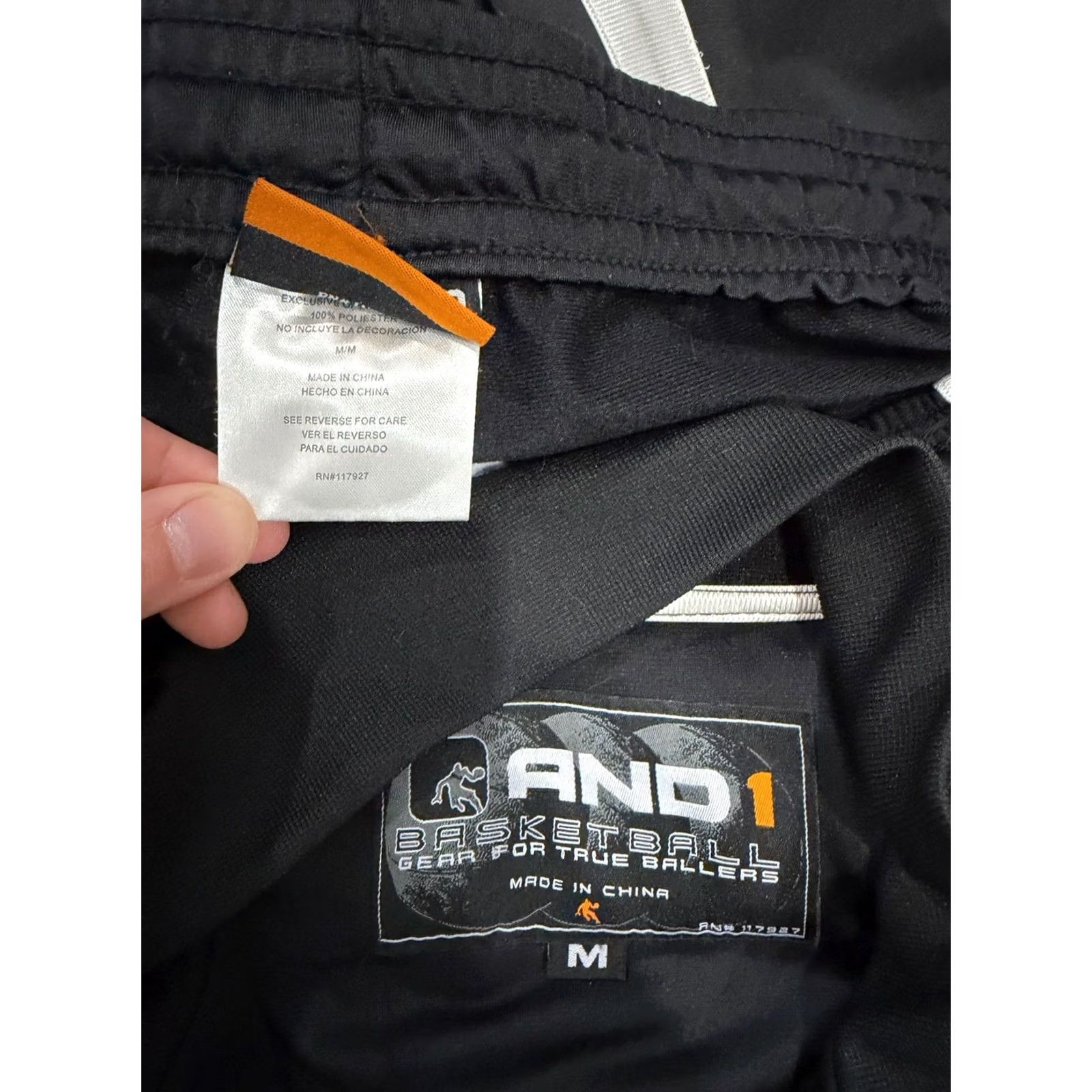 Vintage VINTAGE AND1 Basketball Track Suit Set Mens M Black Pants Jacket Pockets Zipper 2 Piece Size 40R - 3 Thumbnail
