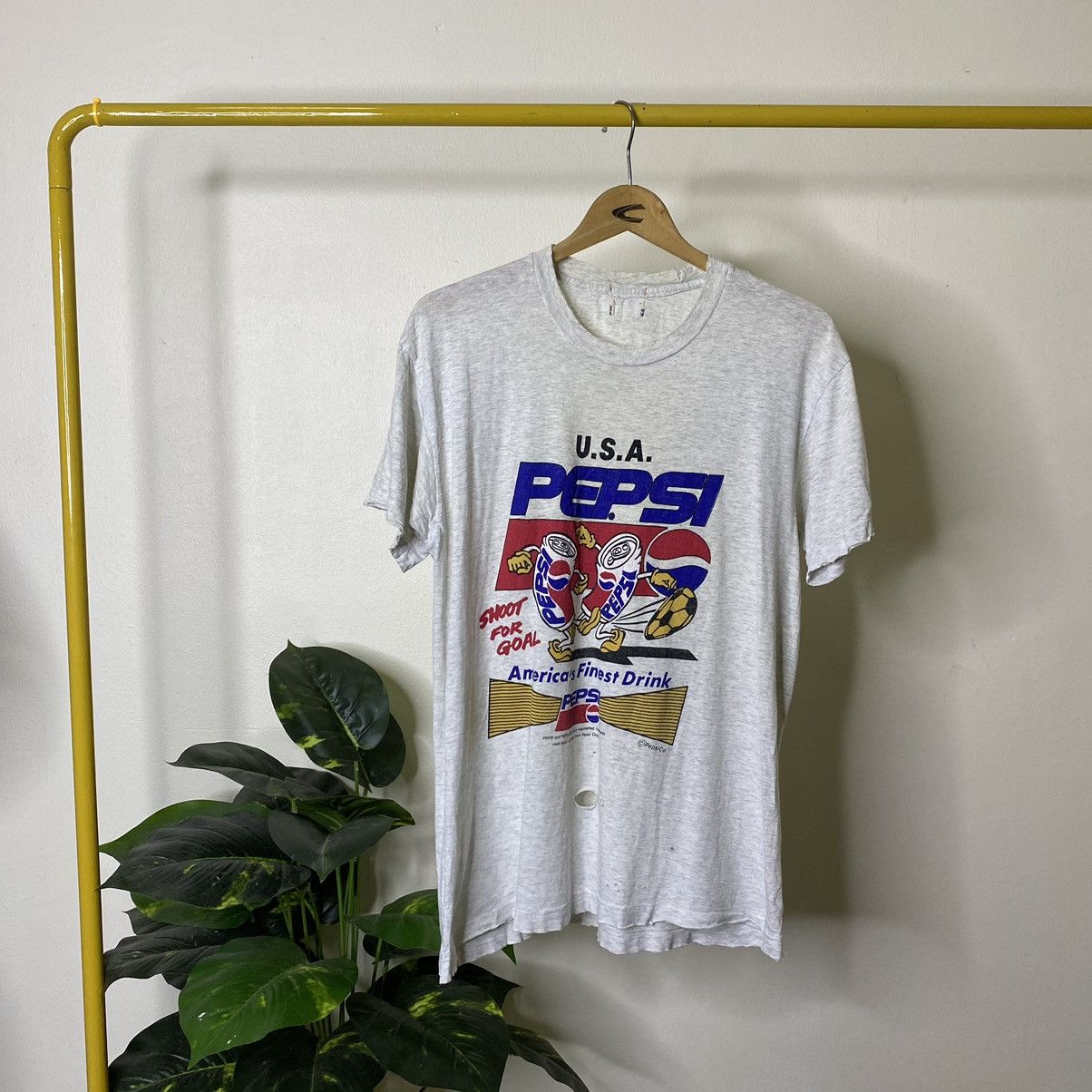Pepsi × Vintage Vintage 1980s Pepsi USA Distressed Promo Tee Single Dingle Size US M / EU 48-50 / 2 - 1 Thumbnail