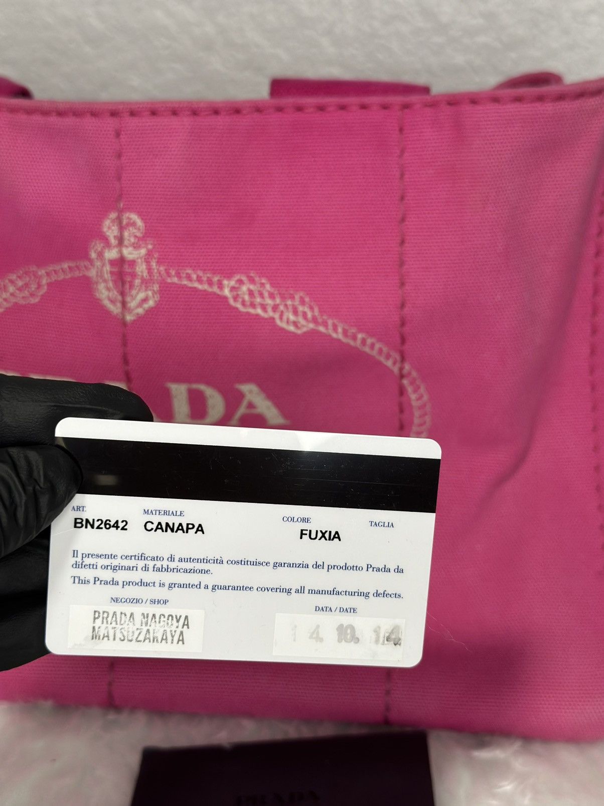 Prada Prada Canapa BN2642 Handbag Fuchsia - Authentic Size ONE SIZE - 2 Thumbnail
