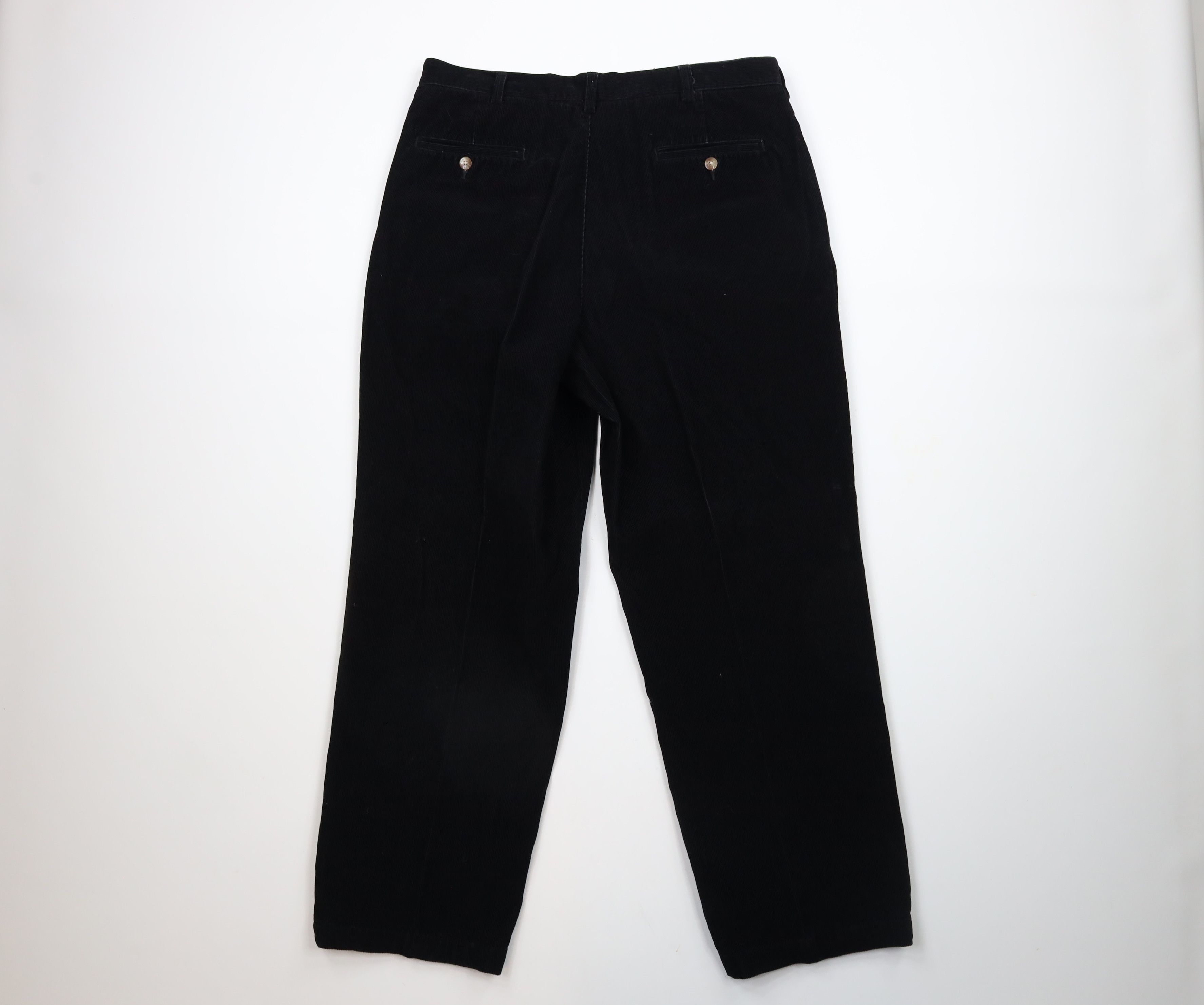 Vintage Vintage 90s Streetwear Wide Led Corduroy Chino Pants Black Size US 36 / EU 52 - 8 Thumbnail