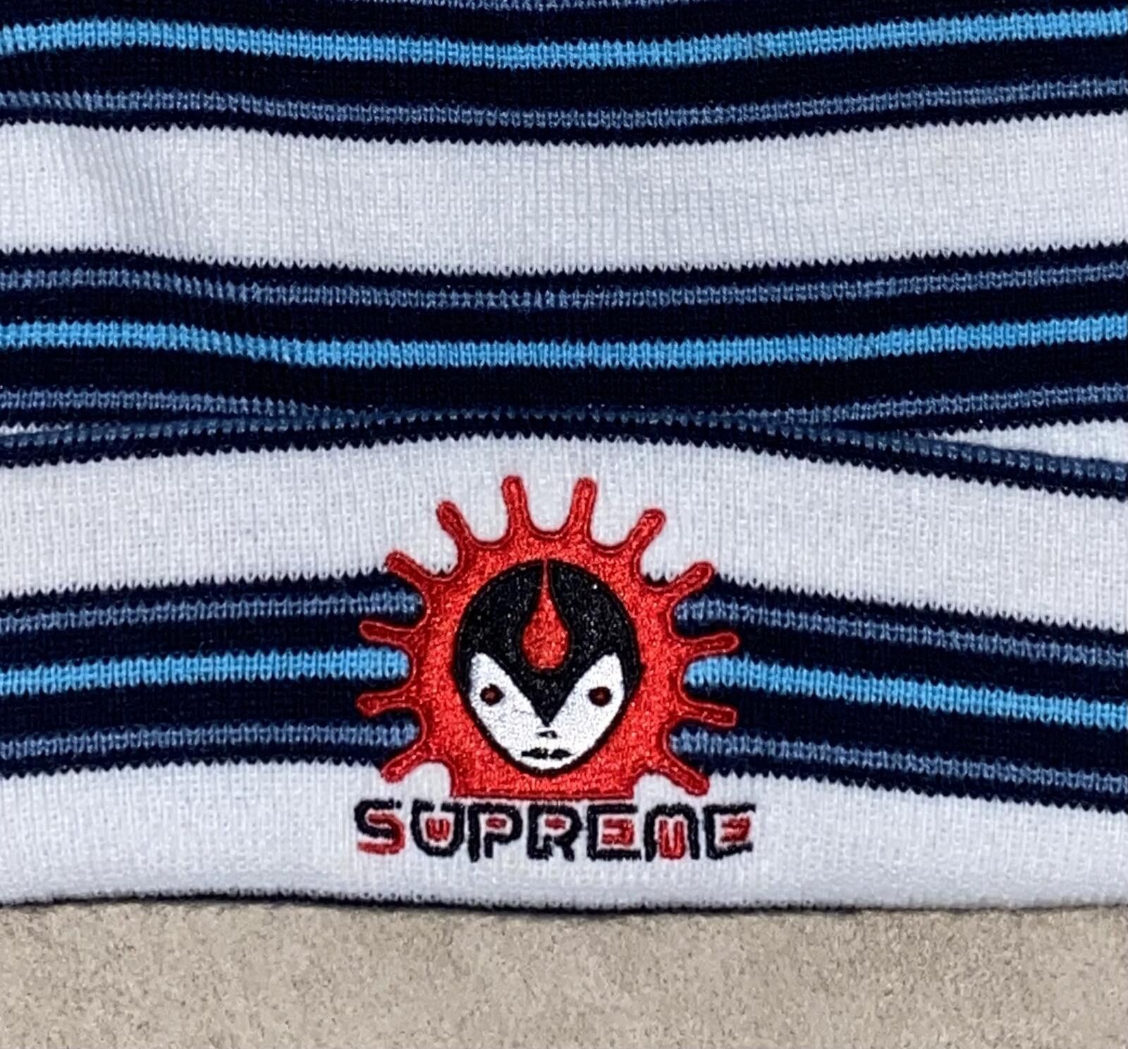 Supreme Supreme Striped Beanie with Alien Logo OSFM Size ONE SIZE - 2 Thumbnail