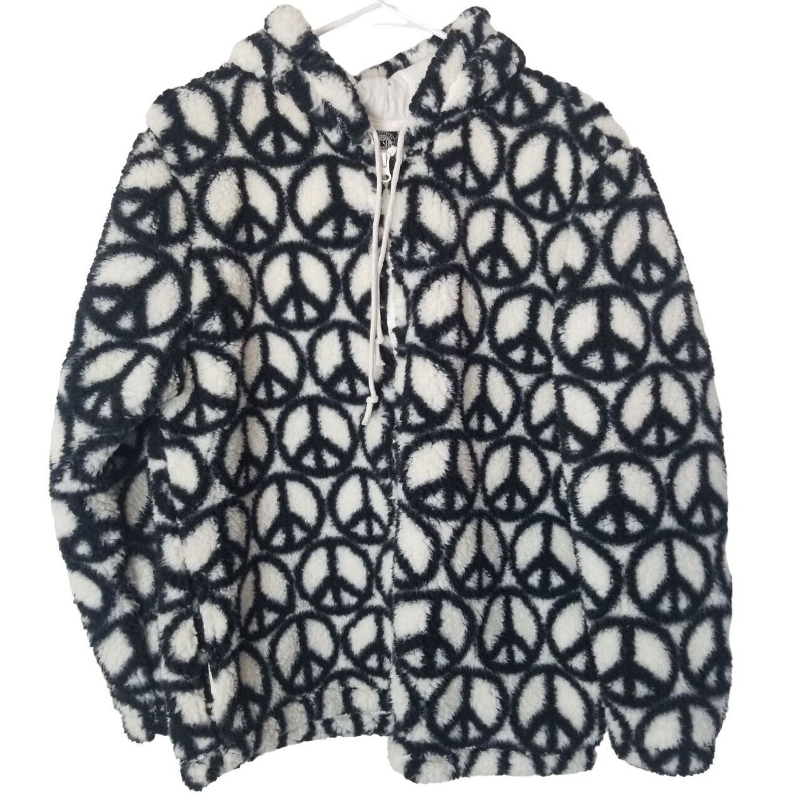 Pacsun Pacsun Womens Peace Sign Hoodie Sweatshirt Size M Full Zip Size M / US 6-8 / IT 42-44 - 2 Thumbnail