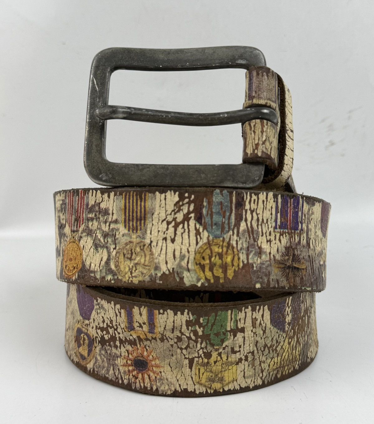 Japanese Brand vintage style distressed leather belt tc51 Size 36 - 1 Thumbnail