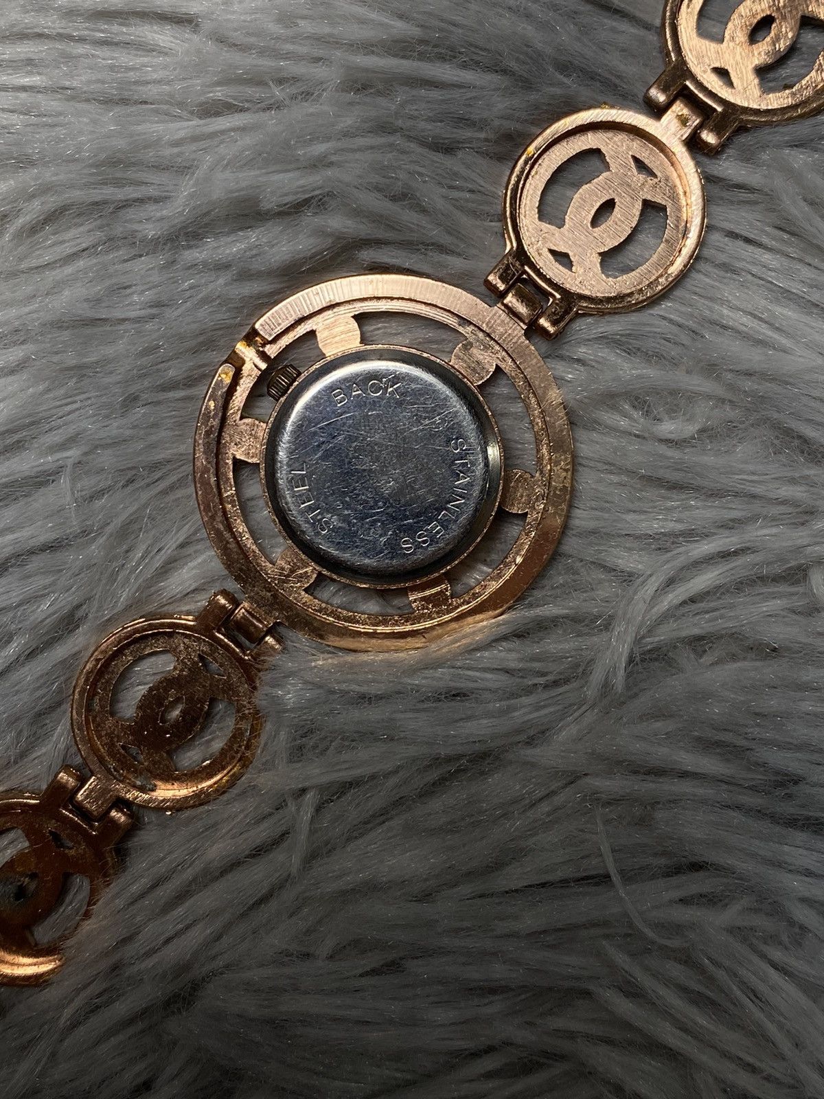 Vintage Royalex Gold-Tone Statement Watch with Black Dial Size ONE SIZE - 9 Thumbnail