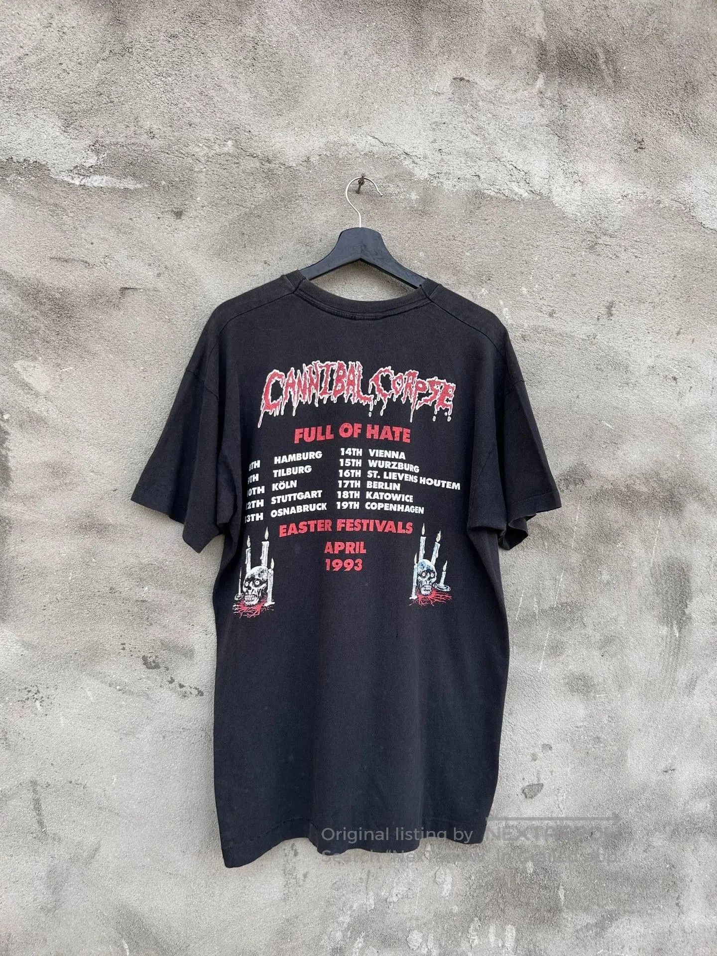 Vintage Cannibal Corpse 1993 Tour Vintage Tee. Size US XL / EU 56 / 4 - 7 Thumbnail