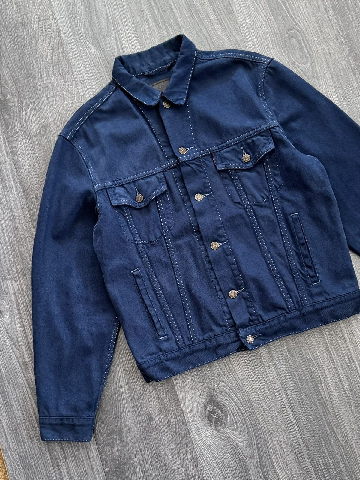 Levi's Vintage Clothing 90s Vintage Levis Navy Trucker Jacket Man M Size US M / EU 48-50 / 2 - 2 Thumbnail