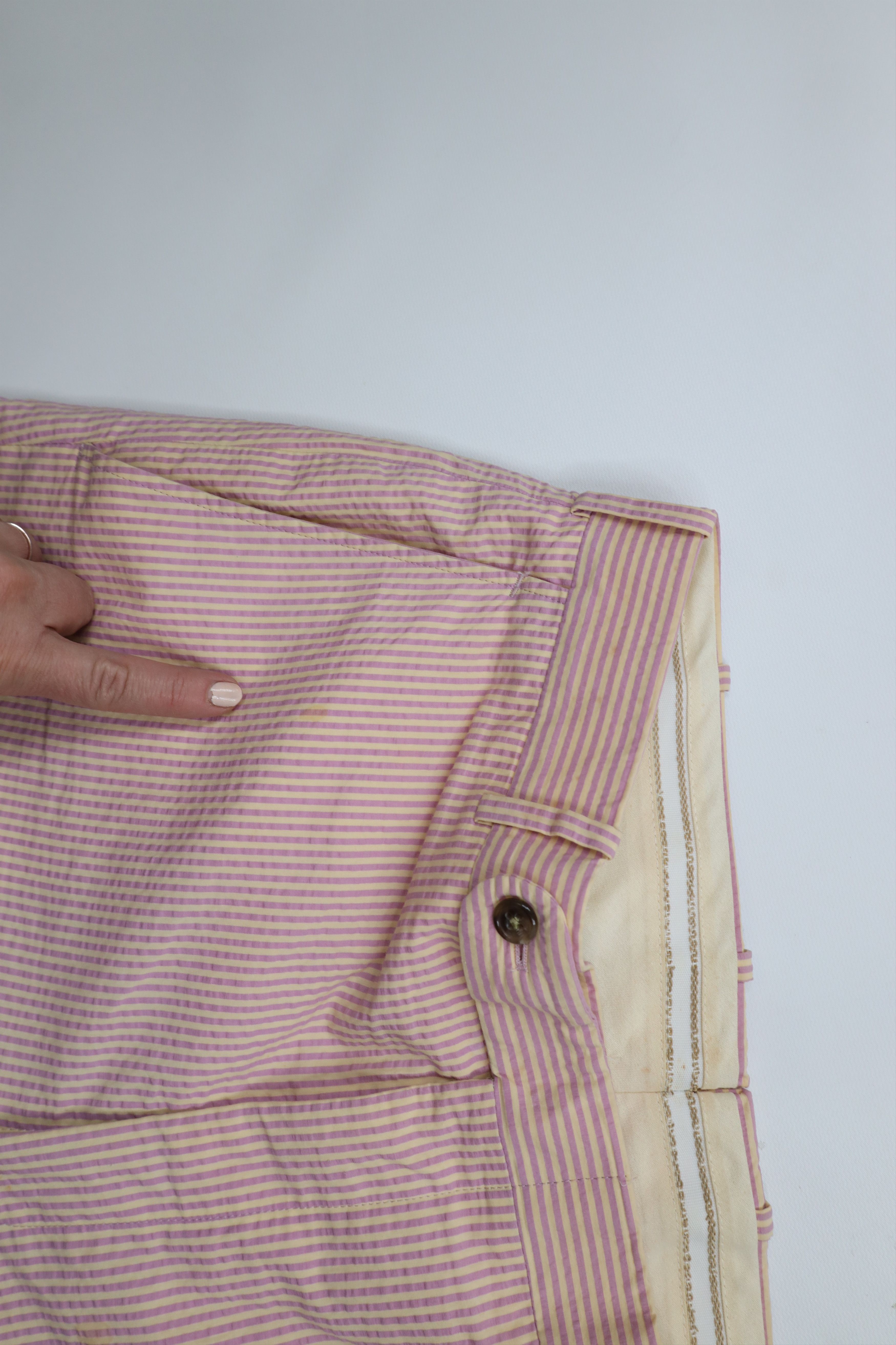 Vintage Vintage 90s Streetwear Wide Leg Striped Seer Sucker Pants Size US 32 / EU 48 - 8 Thumbnail