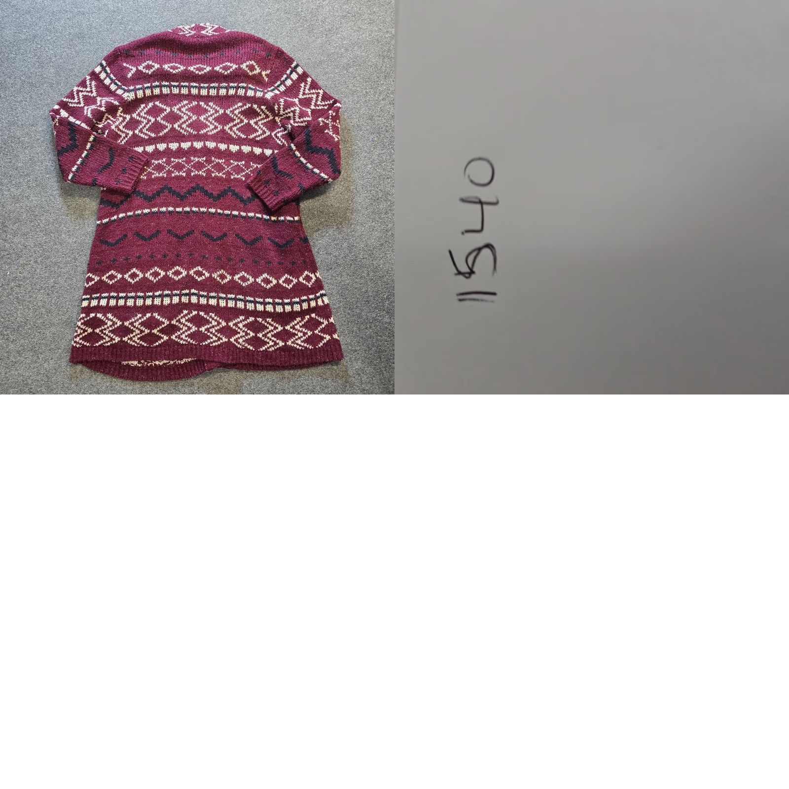 J. Jill VINTAGE J Jill Cardigan Womens XL Red Burgundy Aztec Long Duster Sweater Capsule Size XL / US 12-14 / IT 48-50 - 8 Thumbnail