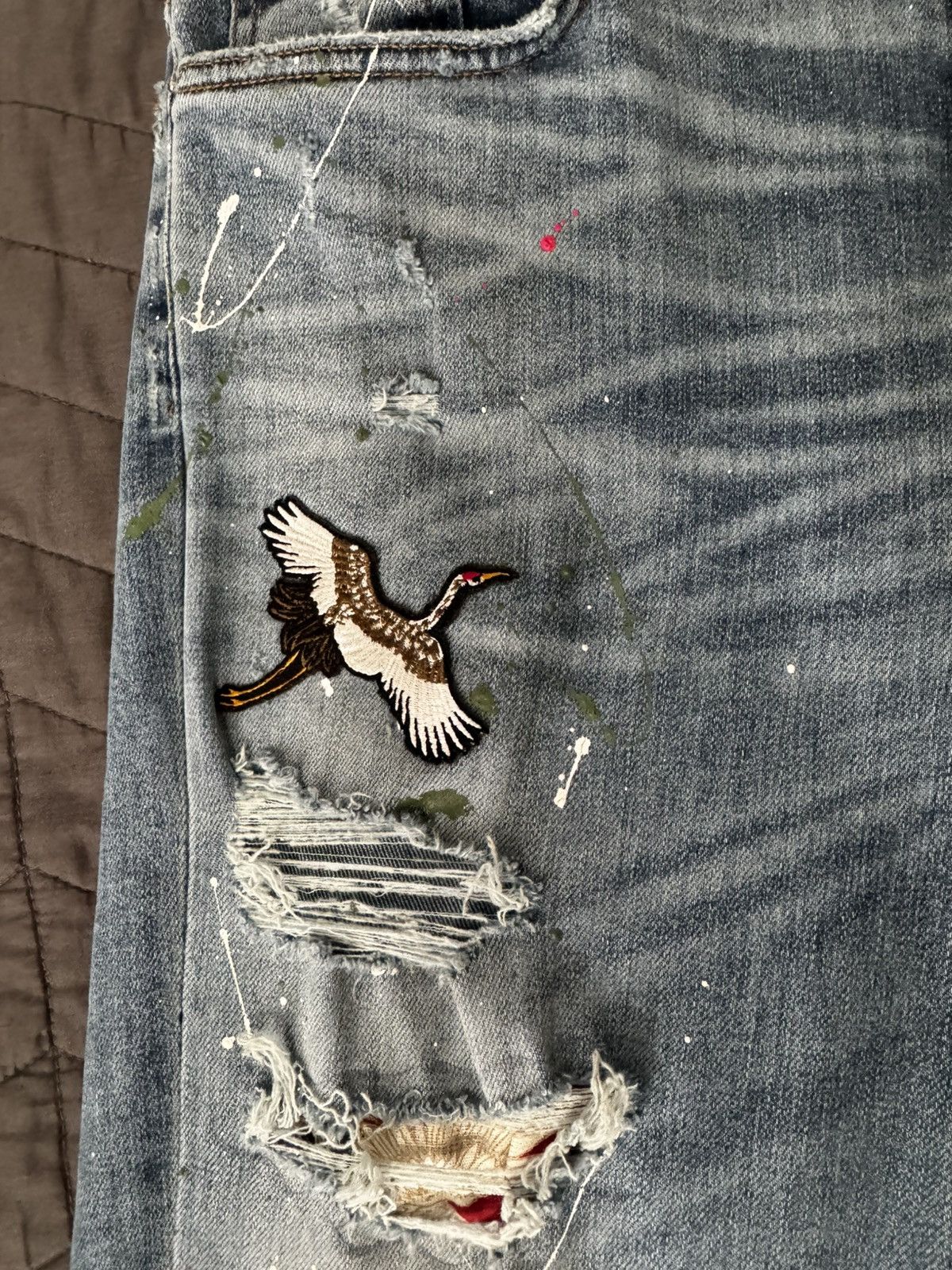 Amiri Amiri Art Patch Rosebowl Splatter Jeans - Size 32 Size US 32 / EU 48 - 2 Thumbnail