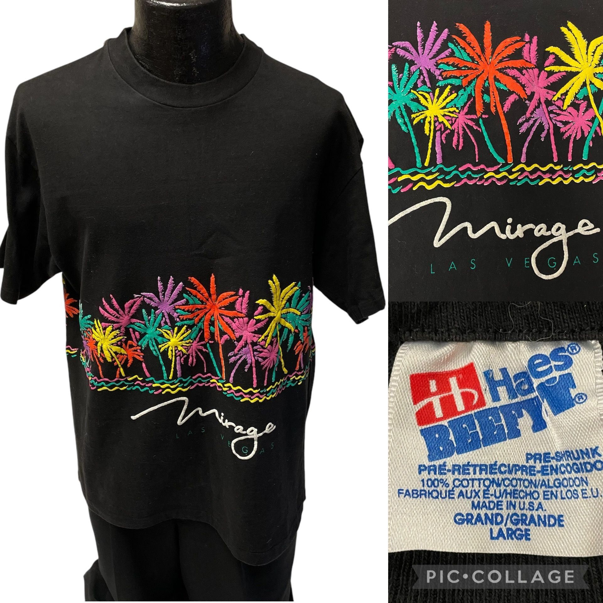 Hanes Vtg Hanes NEON Painted Palm Trees MIRAGE Las VEGAS T Shirt Size US L / EU 52-54 / 3 - 1 Thumbnail