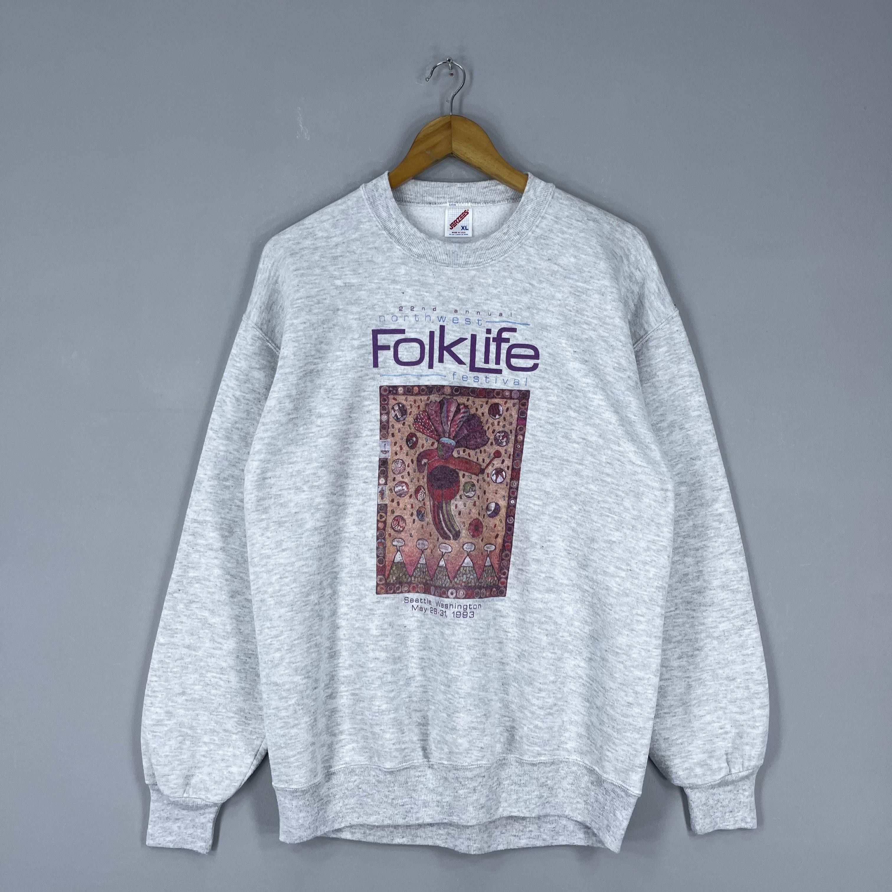 Vintage Vintage 90s NORTHWEST FOLKLIFE Festival Printed Sweatshirt Size US M / EU 48-50 / 2 - 4 Thumbnail