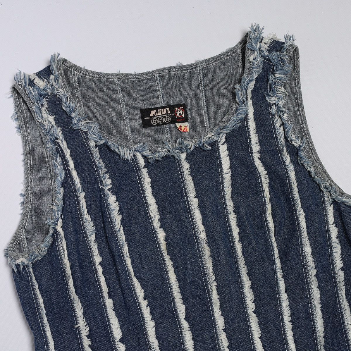 Jean Paul Gaultier Jean Paul Gaultier JPG Jeans Denim Raw Edge Fringe Dress Max Size M / US 6-8 / IT 42-44 - 10 Thumbnail
