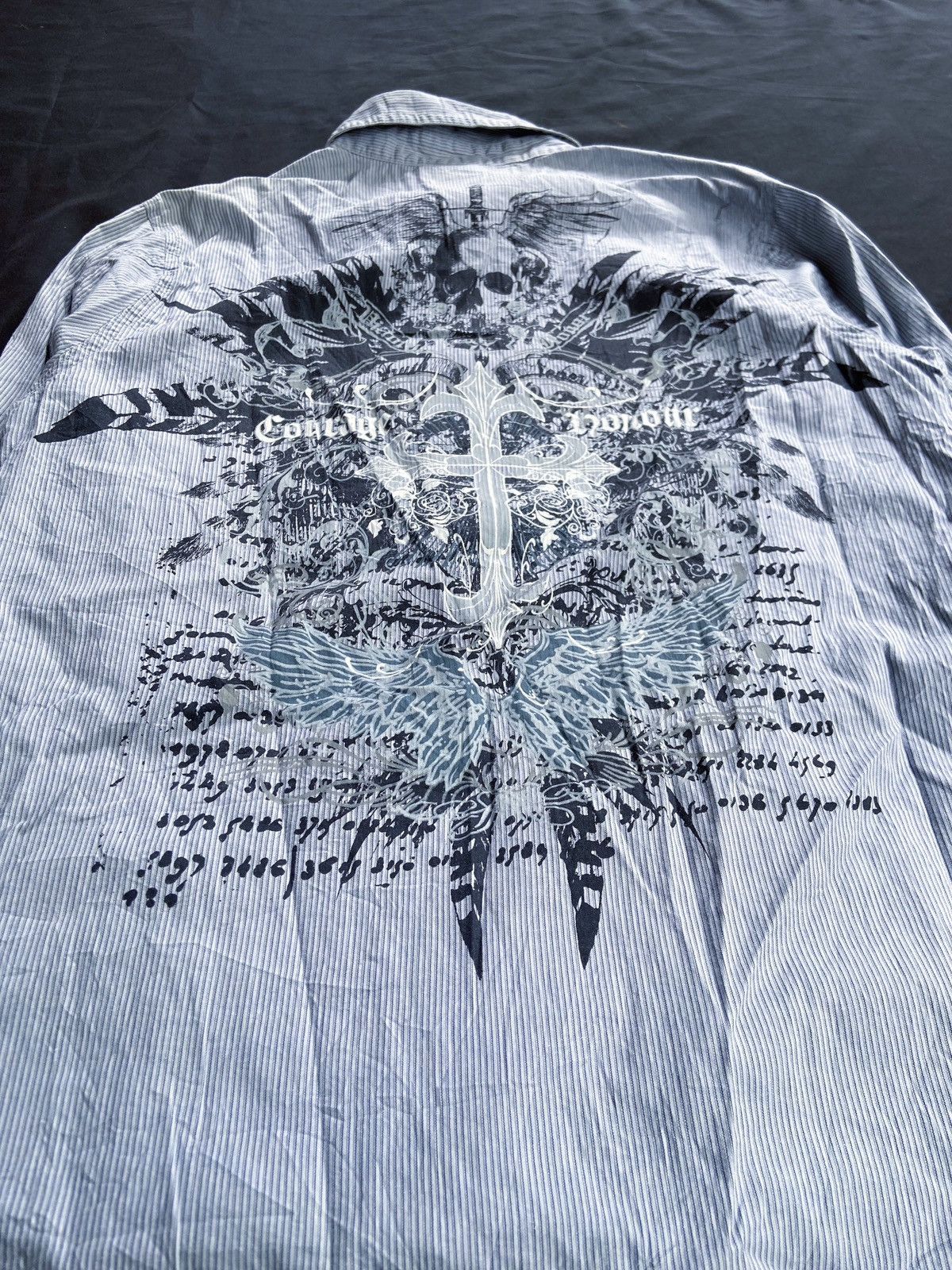 14th Addiction COIRAGE HONOUR SKULL PRINTED BUTTON DOWN SHIRT Size US S / EU 44-46 / 1 - 14 Thumbnail