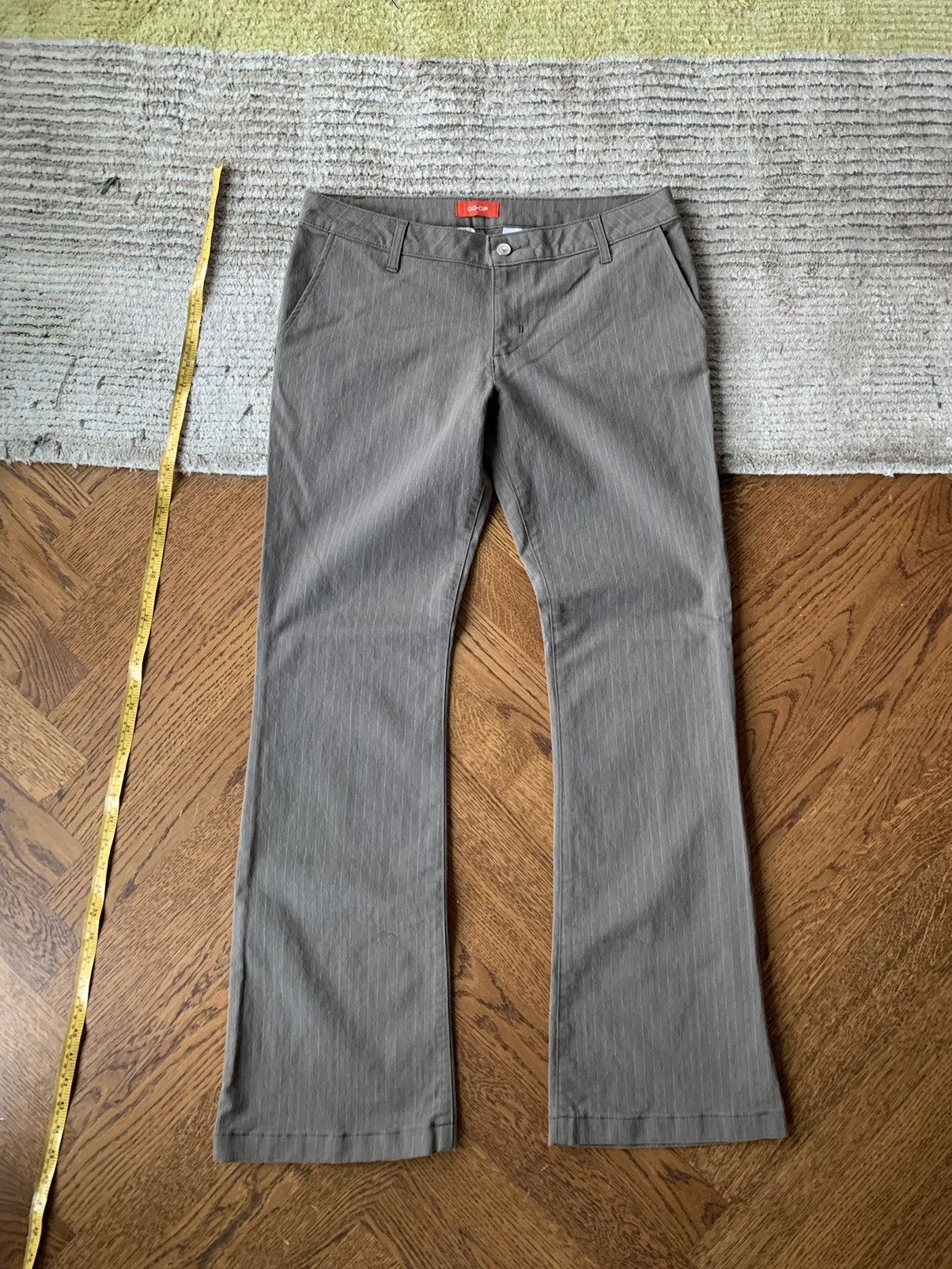 Designer × Japanese Brand × Vintage Vintage Miu Miu Style Low Rise Pants 2000s Flared Pin Stripe Size 34" / US 12 / IT 48 - 10 Thumbnail