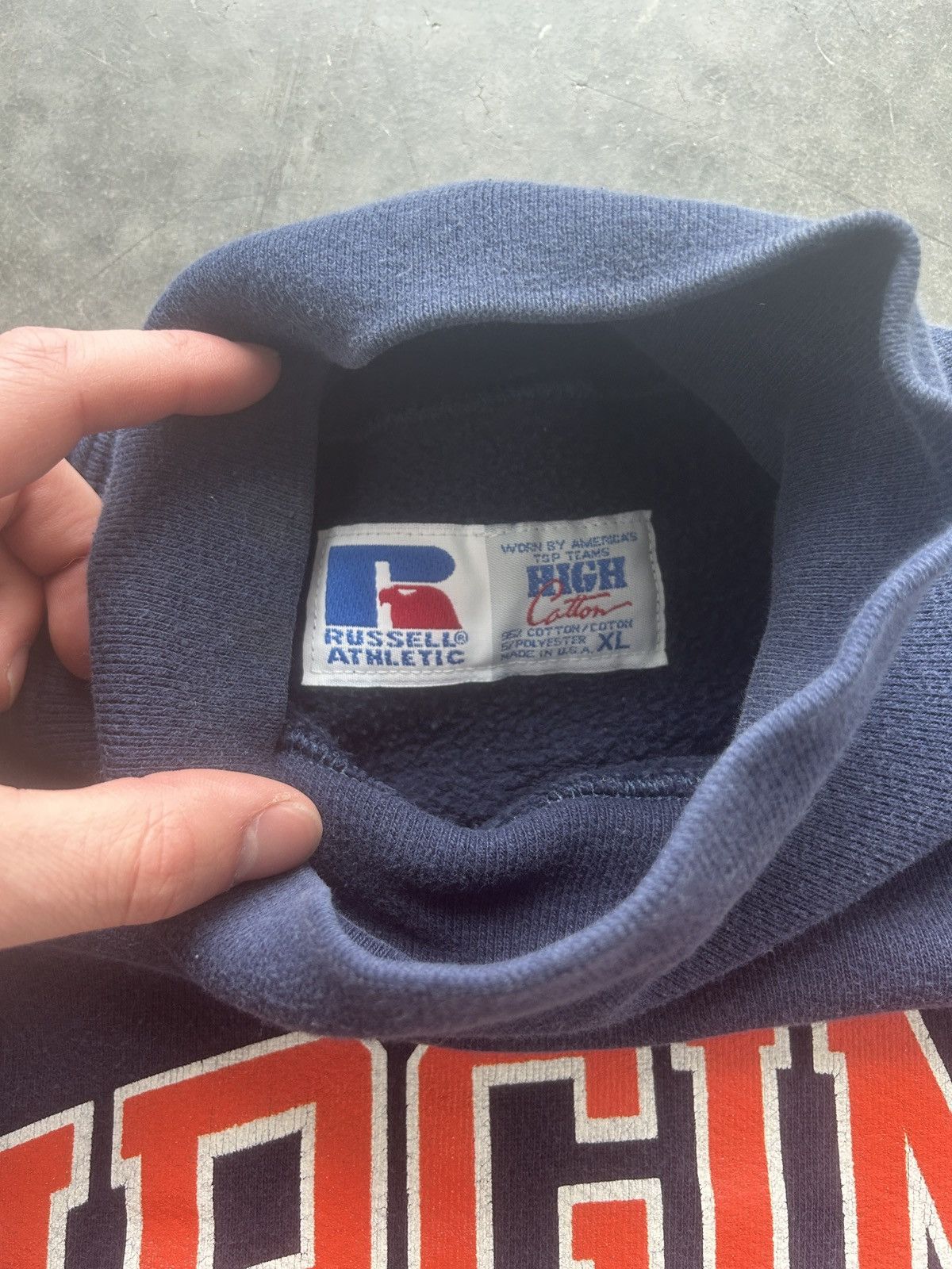 Russell Athletic × Vintage Vintage 90s Russell Virginia Sweatshirt Turtleneck Boxy Size US L / EU 52-54 / 3 - 6 Thumbnail