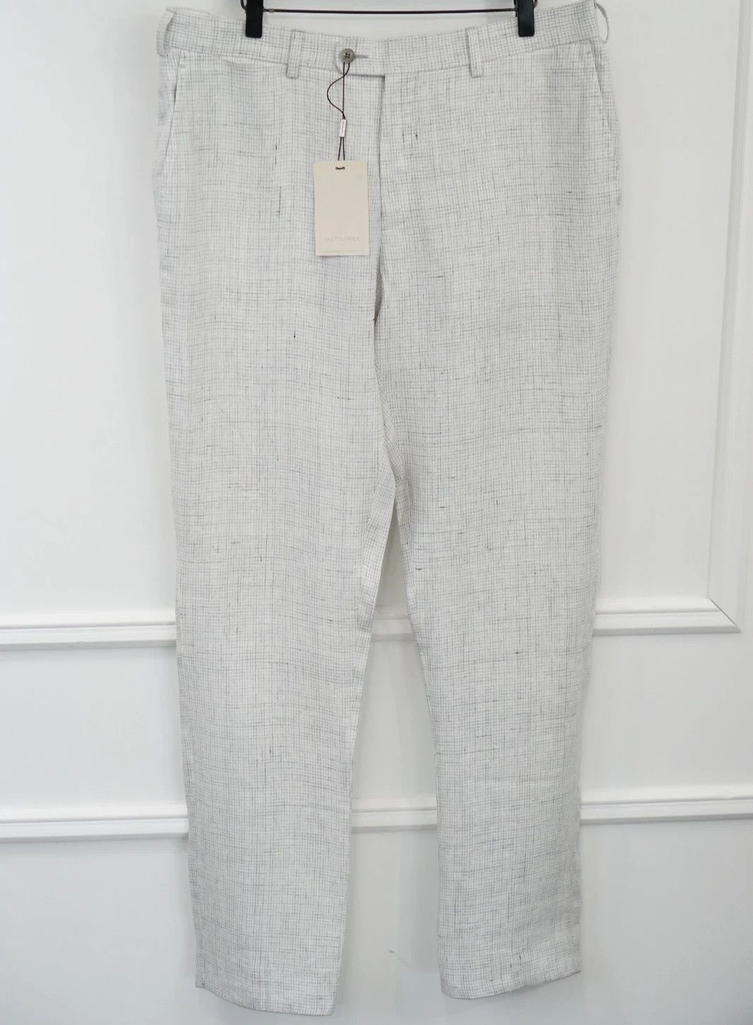 Suitsupply Men Suitsupply Pants Soho 100% Pure Linen Grey Size UK/US42 Size 42R - 1 Thumbnail