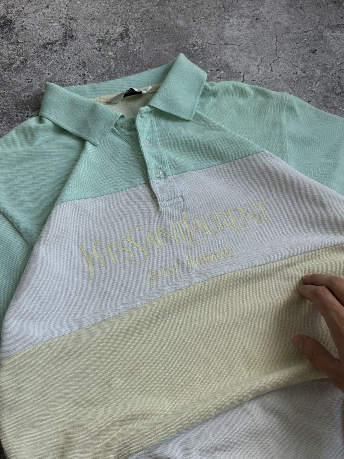 Vintage × Yves Saint Laurent Vintage YSL big logo Y2K polo t-shirt Size US L / EU 52-54 / 3 - 3 Thumbnail