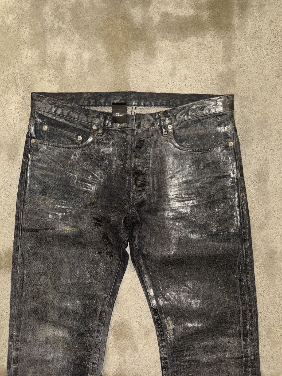 Dior Dior Homme AW05 "In the Morning" Polyurethane Waxed Denim Size US 32 / EU 48 - 2 Thumbnail