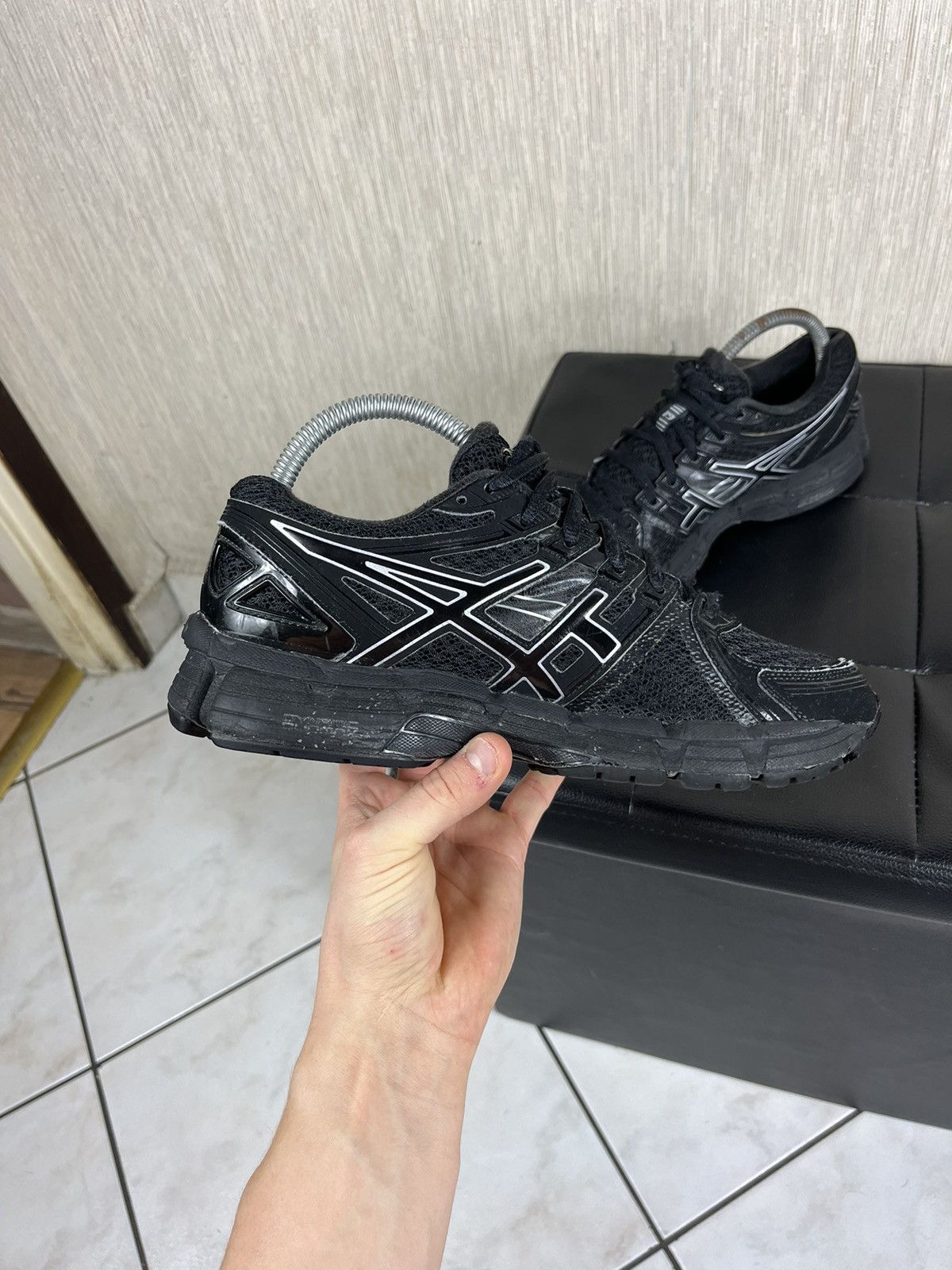 Asics × Vintage Vintage Asics gel-kayano 19 black silver mesh sneakers shoes Size US 7 / EU 40 - 16 Thumbnail