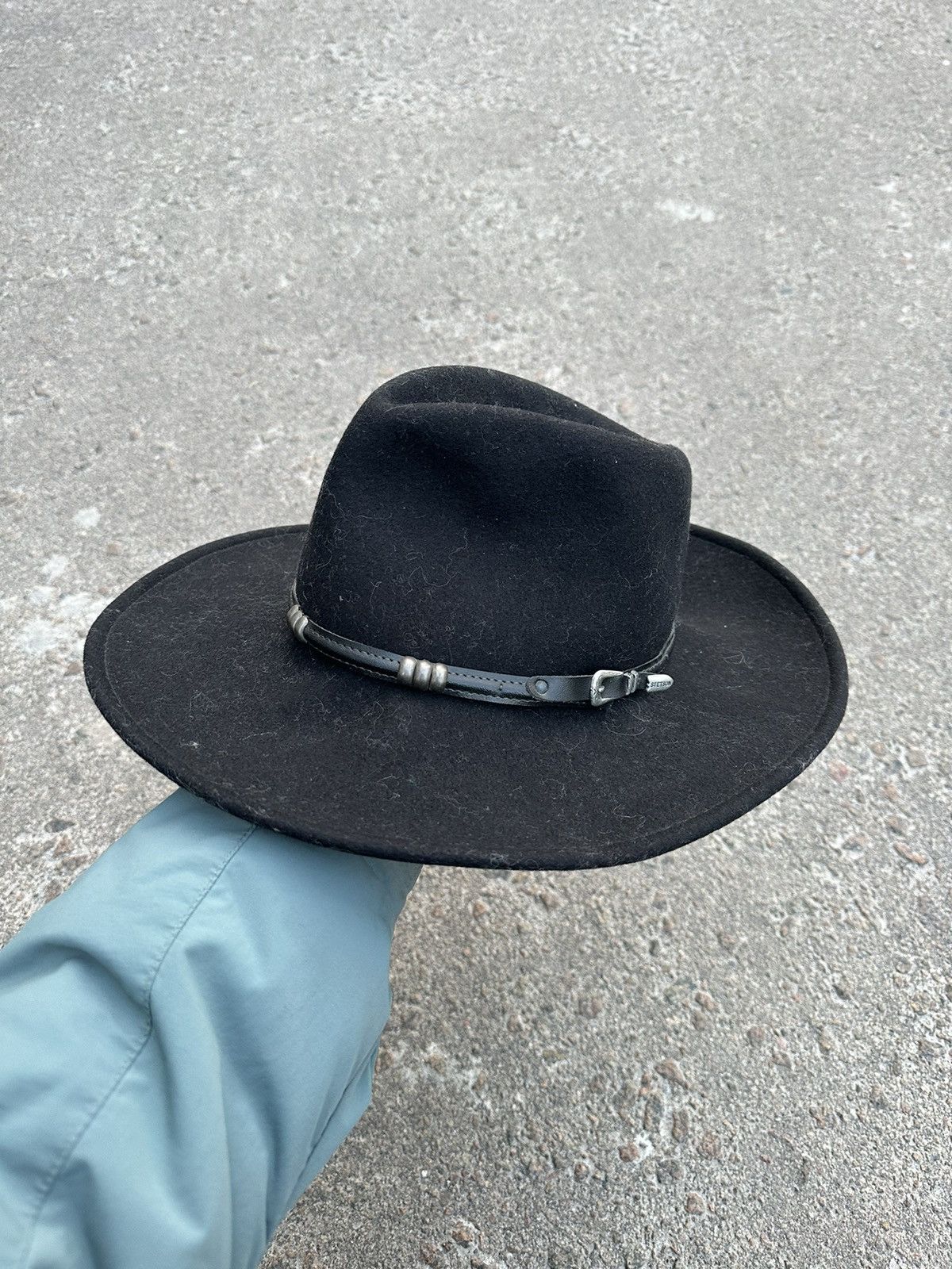 Stetson Stetson Black Buffalo Felt Cowboy Western Hat Size ONE SIZE - 1 Thumbnail
