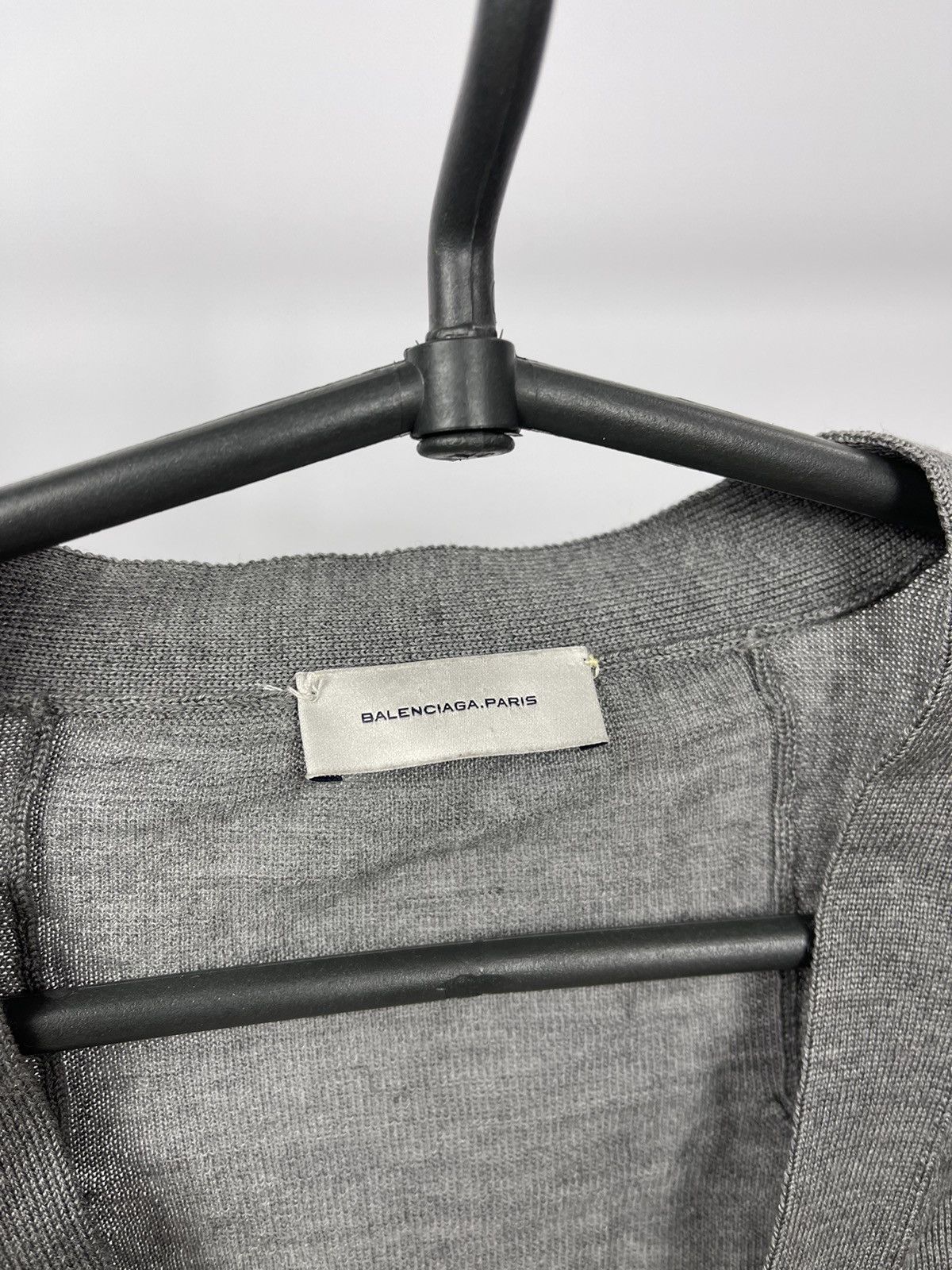 Balenciaga Balenciaga.Paris Cardigan Size L Grey Knit 100% Wool Sweater Size L / US 10 / IT 46 - 3 Thumbnail