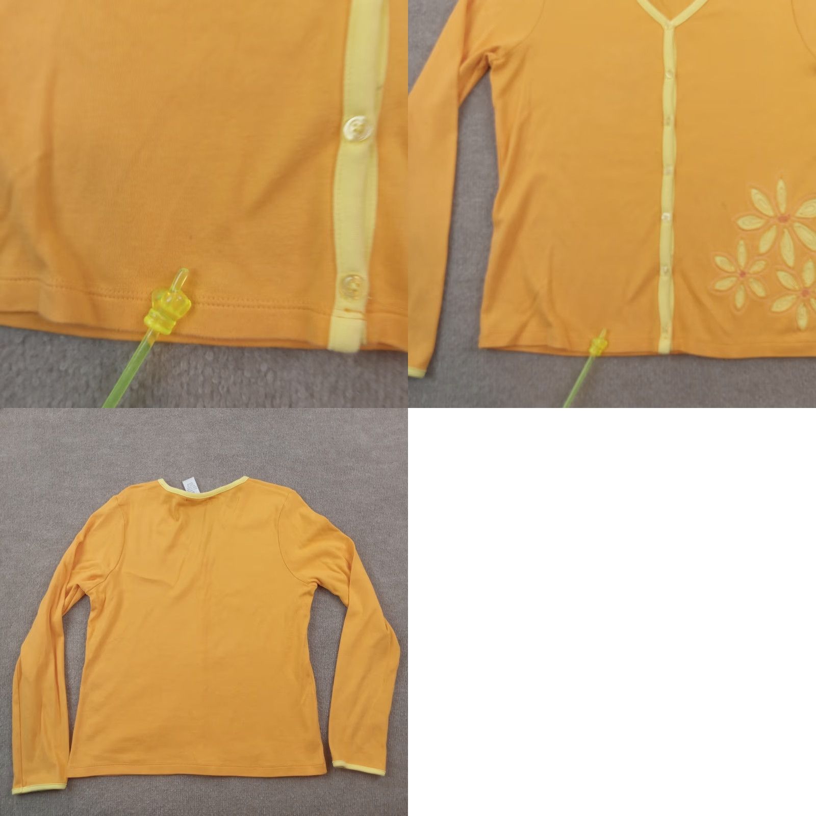 Vintage Mark Fore & Strike Womens Medium Cardigan Orange Flowers Size M / US 6-8 / IT 42-44 - 8 Thumbnail