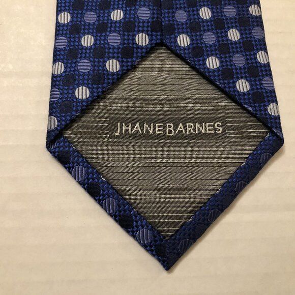 Jhane Barnes JHANE Barnes men's new blue silk tie 3 3/4" X 65" Size ONE SIZE - 3 Thumbnail