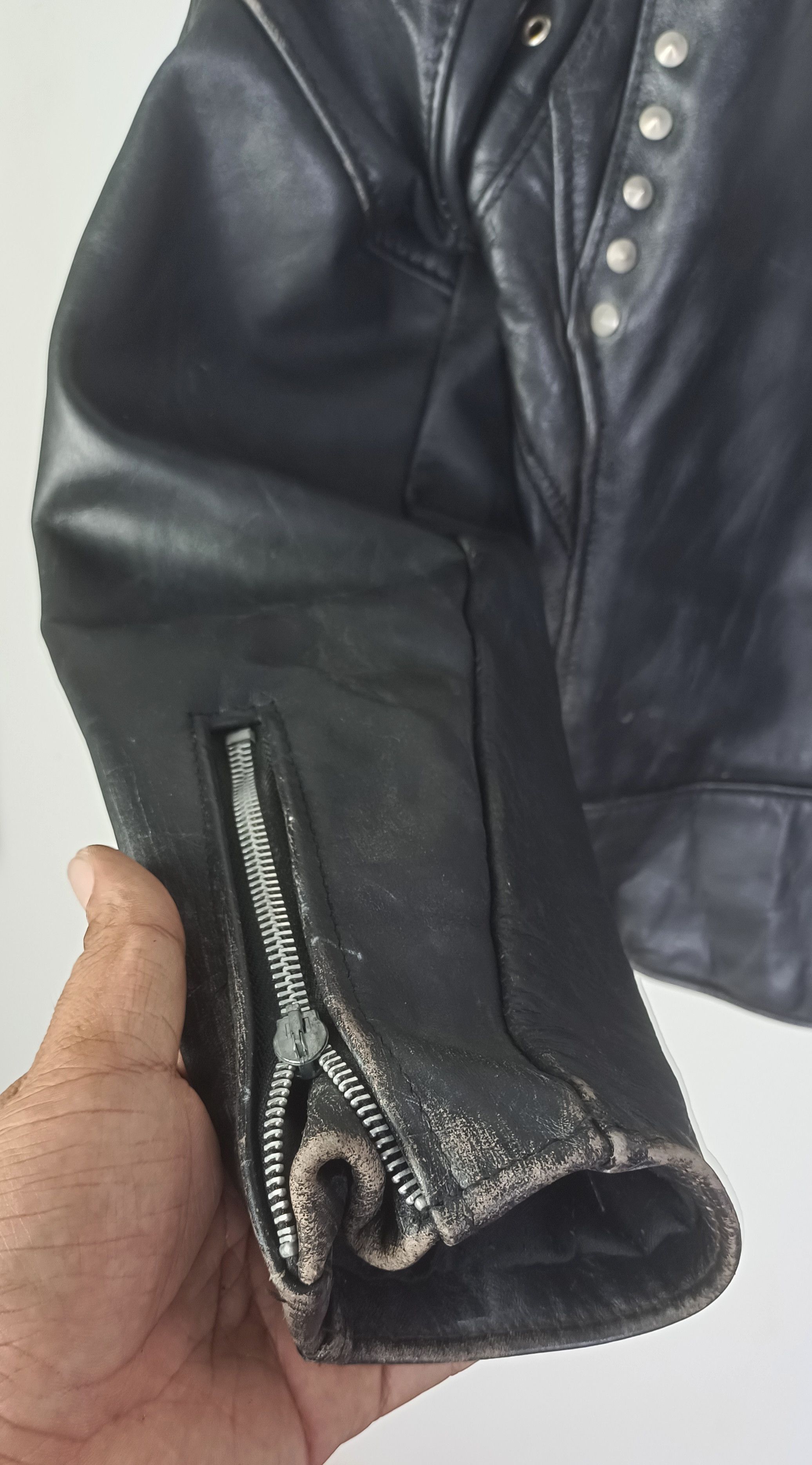 Schott Schott Perfecto "Mc Loguc" Punk Casino Leather Jacket (36) Size US M / EU 48-50 / 2 - 12 Thumbnail
