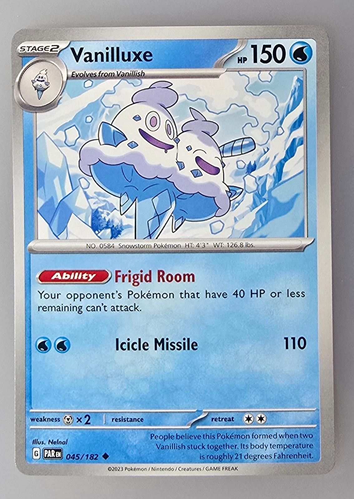 Pokemon Vanilluxe Pokémon Trading Card from the Paradox Rift set. Size ONE SIZE - 1 Thumbnail