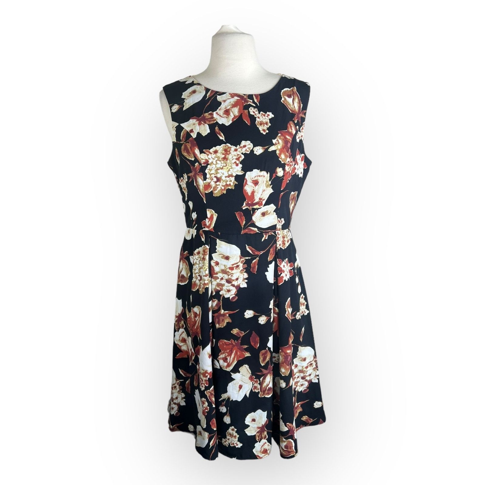 Nordstrom Yellow Star ModCloth Black A-Line Dress - Floral Retro Size M / US 6-8 / IT 42-44 - 1 Thumbnail
