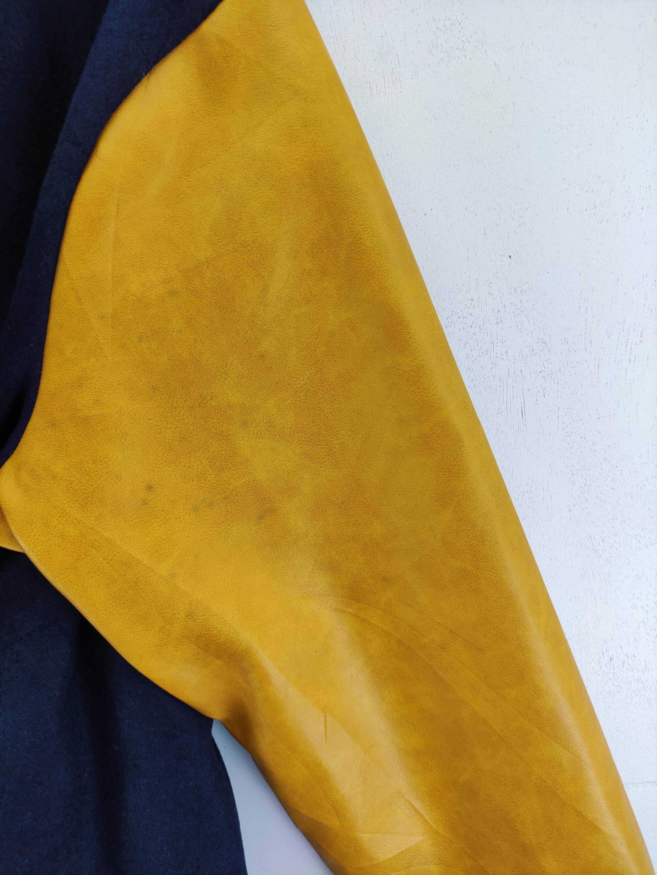 Japanese Brand Vintage Varsity Wool Pu Leathe Sleeve Snap Button Size US L / EU 52-54 / 3 - 3 Thumbnail