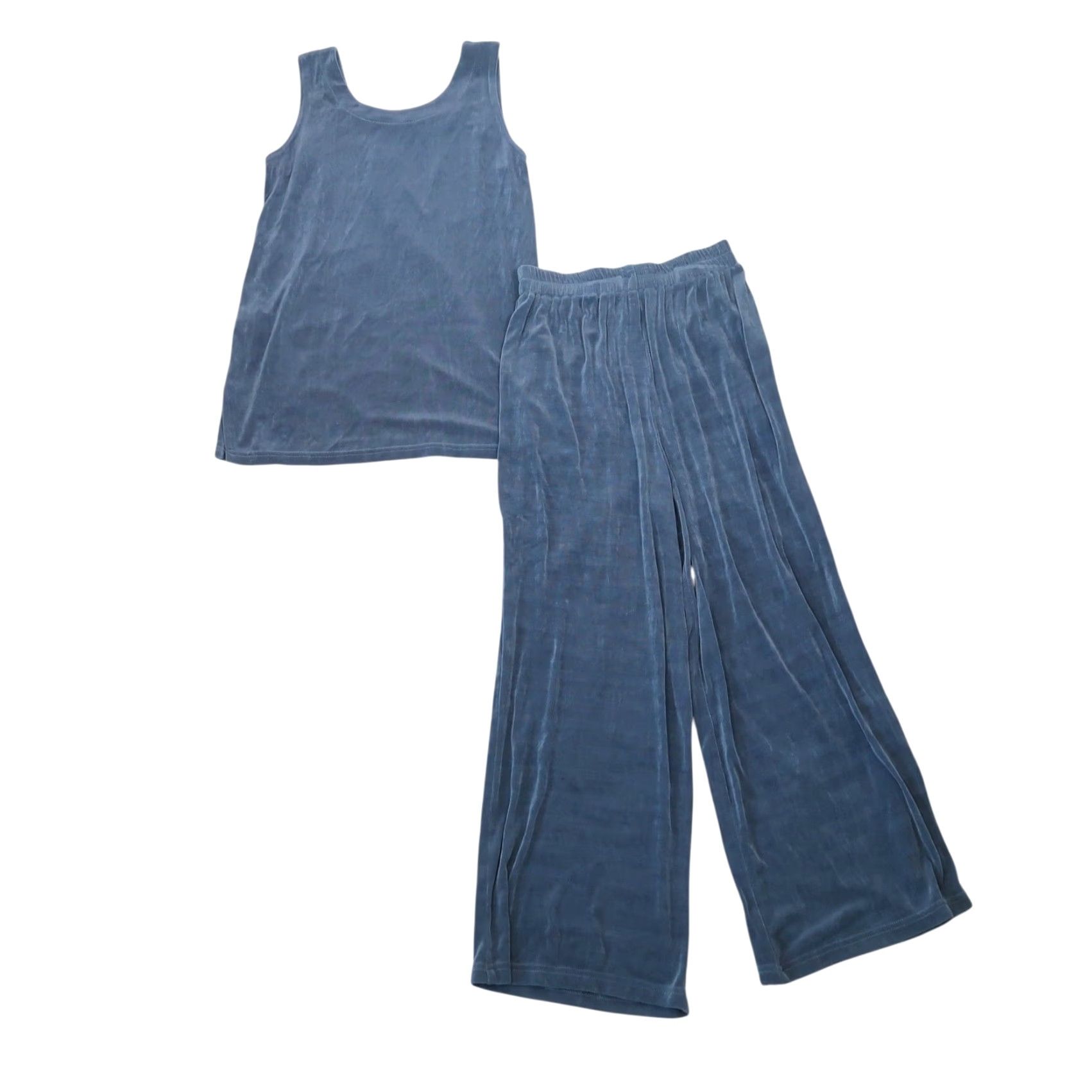 Vintage VINTAGE 90s Destinations Blue Jersey Tank & Wide Leg Pants Set S/M Women Size S / US 4 / IT 40 - 2 Thumbnail