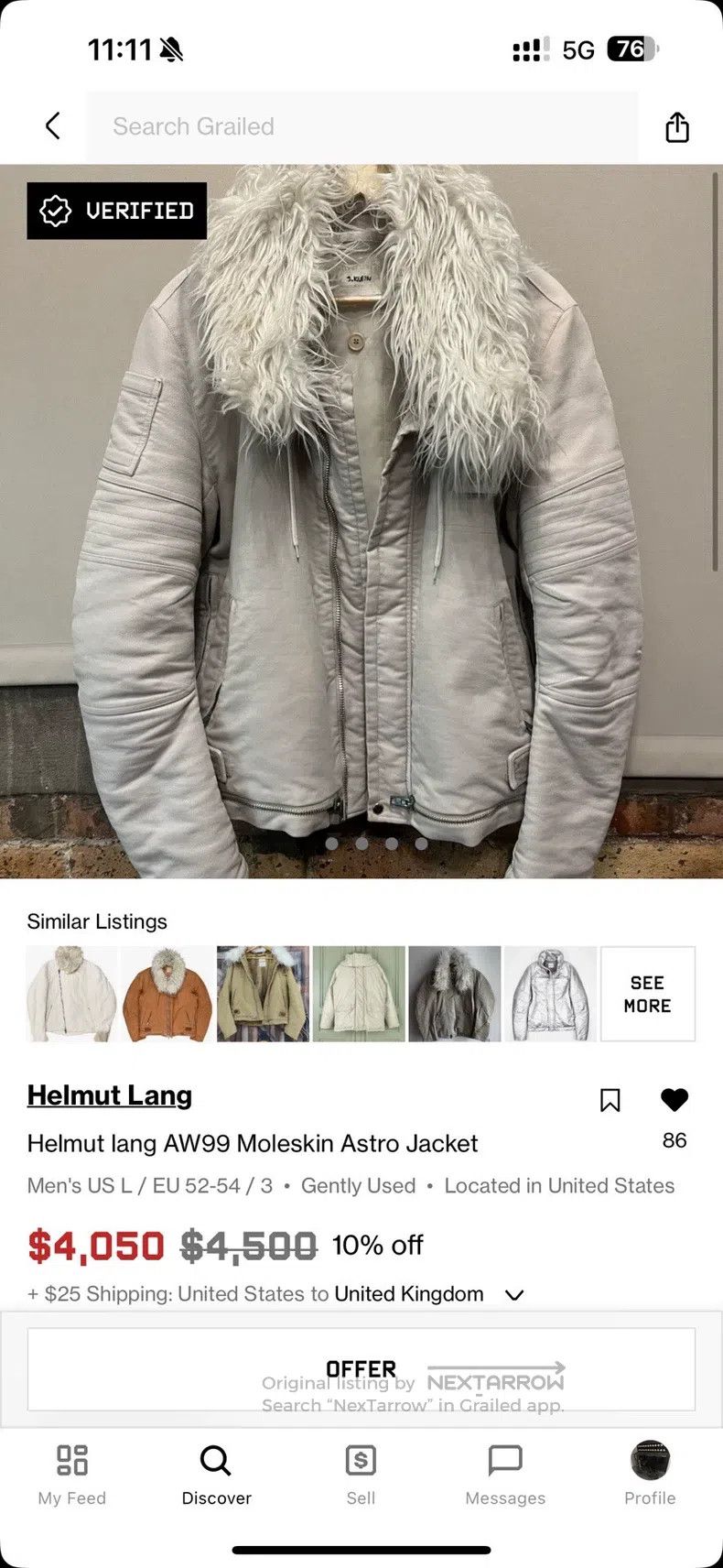 Helmut Lang Helmut Lang 99, Moleskin Astro Biker Jacket Size US L / EU 52-54 / 3 - 4 Thumbnail