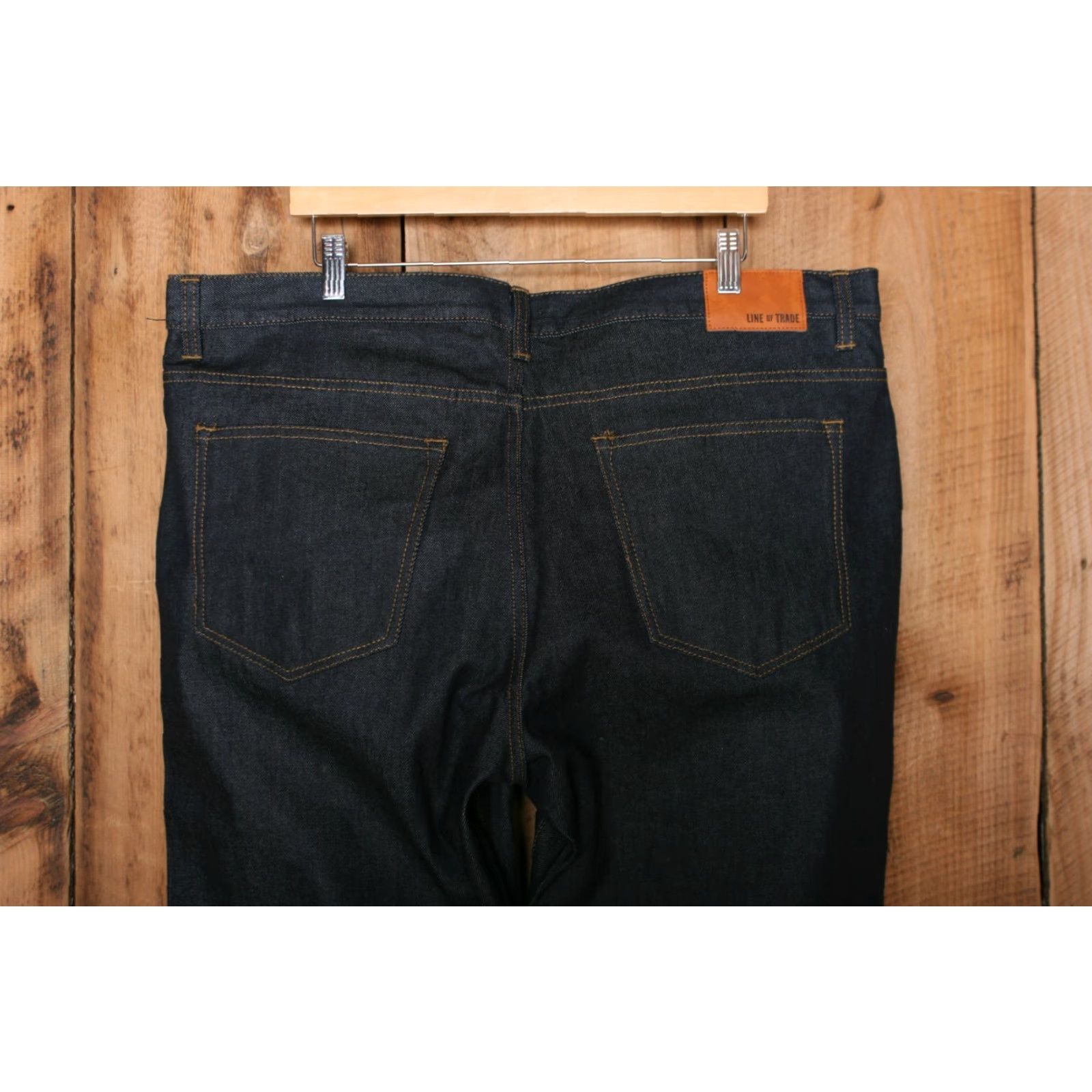Denime LINE OF TRADE Bespoke Post Straight Leg Denim Jeans Mens 42x34 Blue Cotton Cotton Blend Zip Dark Wash 34 Inseam Jeans Size US 42 / EU 58 - 4 Thumbnail