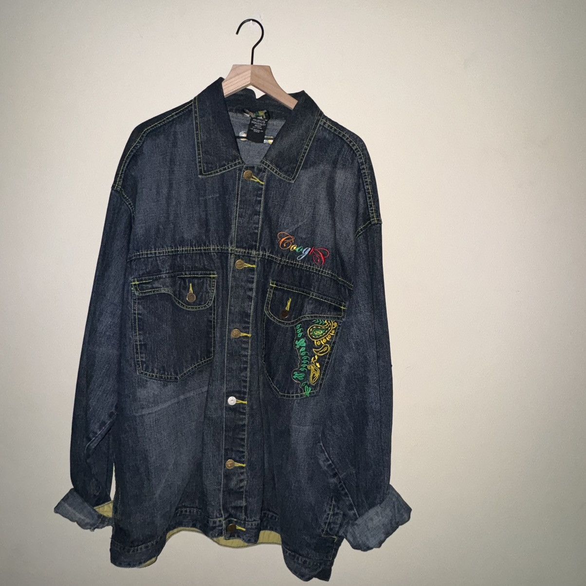 image of Coogi Denim Shirt-Jacket in Blue, Men's (Size 2XL)