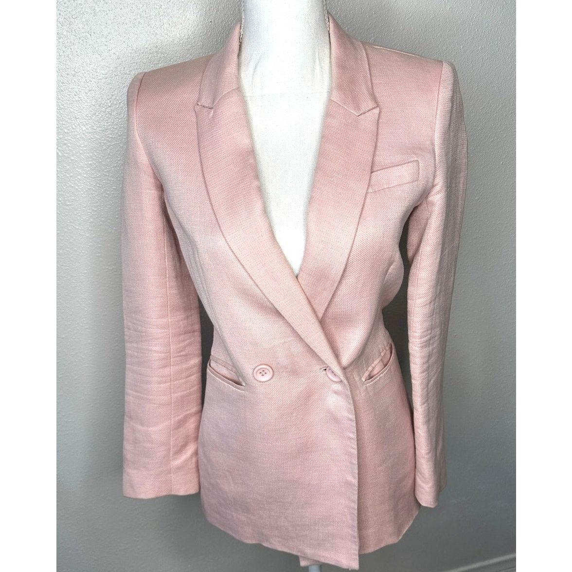 Rebecca Minkoff Rebecca Minkoff Pink Linen Blazer Size 0 Double Button Chic Size XS / US 0-2 / IT 36-38 - 1 Thumbnail