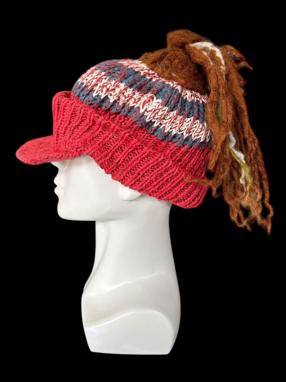 Japanese Brand × Kapital × Vintage Amina Crochet Knitted Handmade Custom Rare Hats ☠️☠️ Size ONE SIZE - 3 Thumbnail