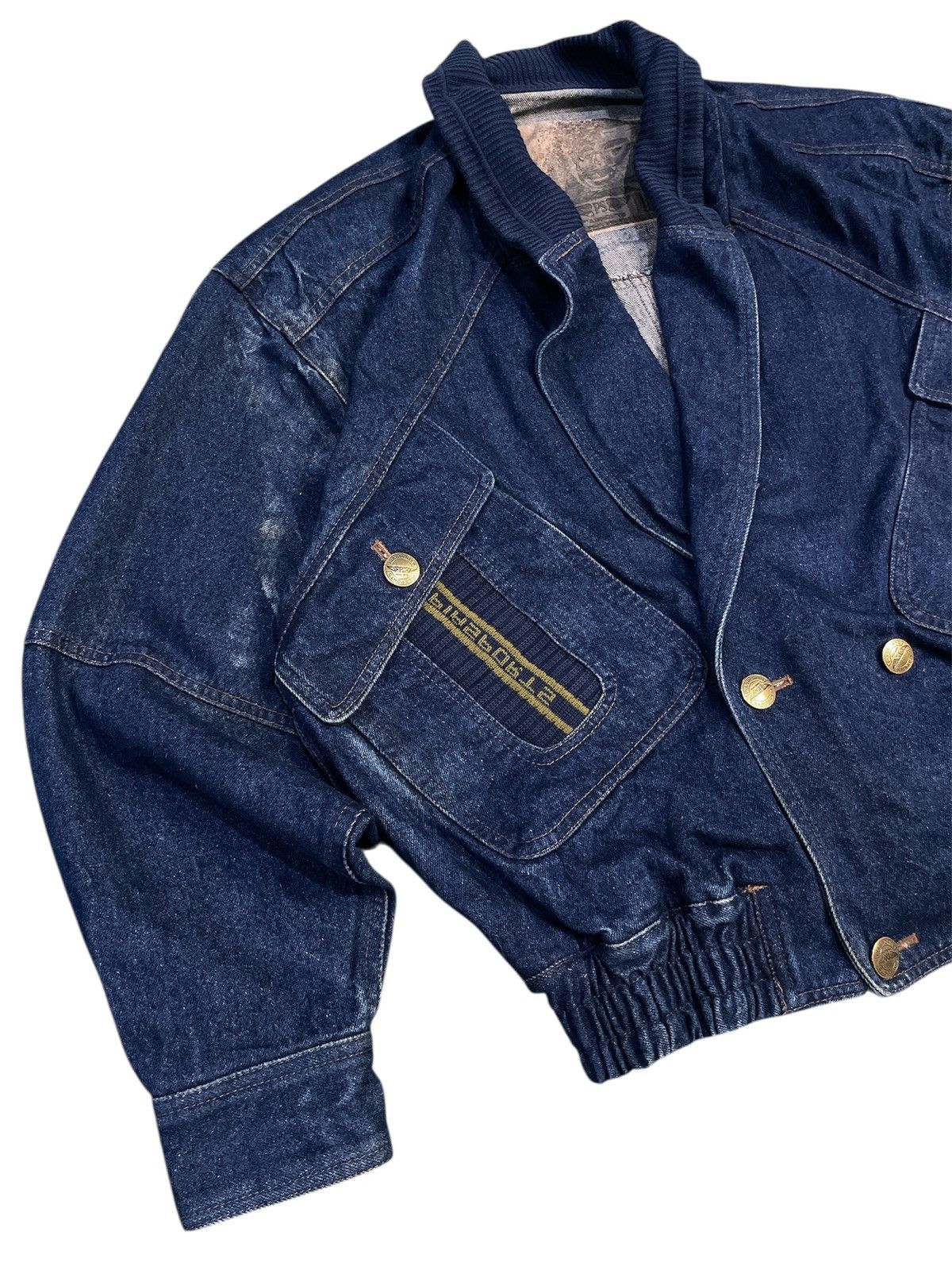 Japanese Brand Pia Sport Vintage Denim Bomber Jacket 90s Inspired IS Size US L / EU 52-54 / 3 - 5 Thumbnail